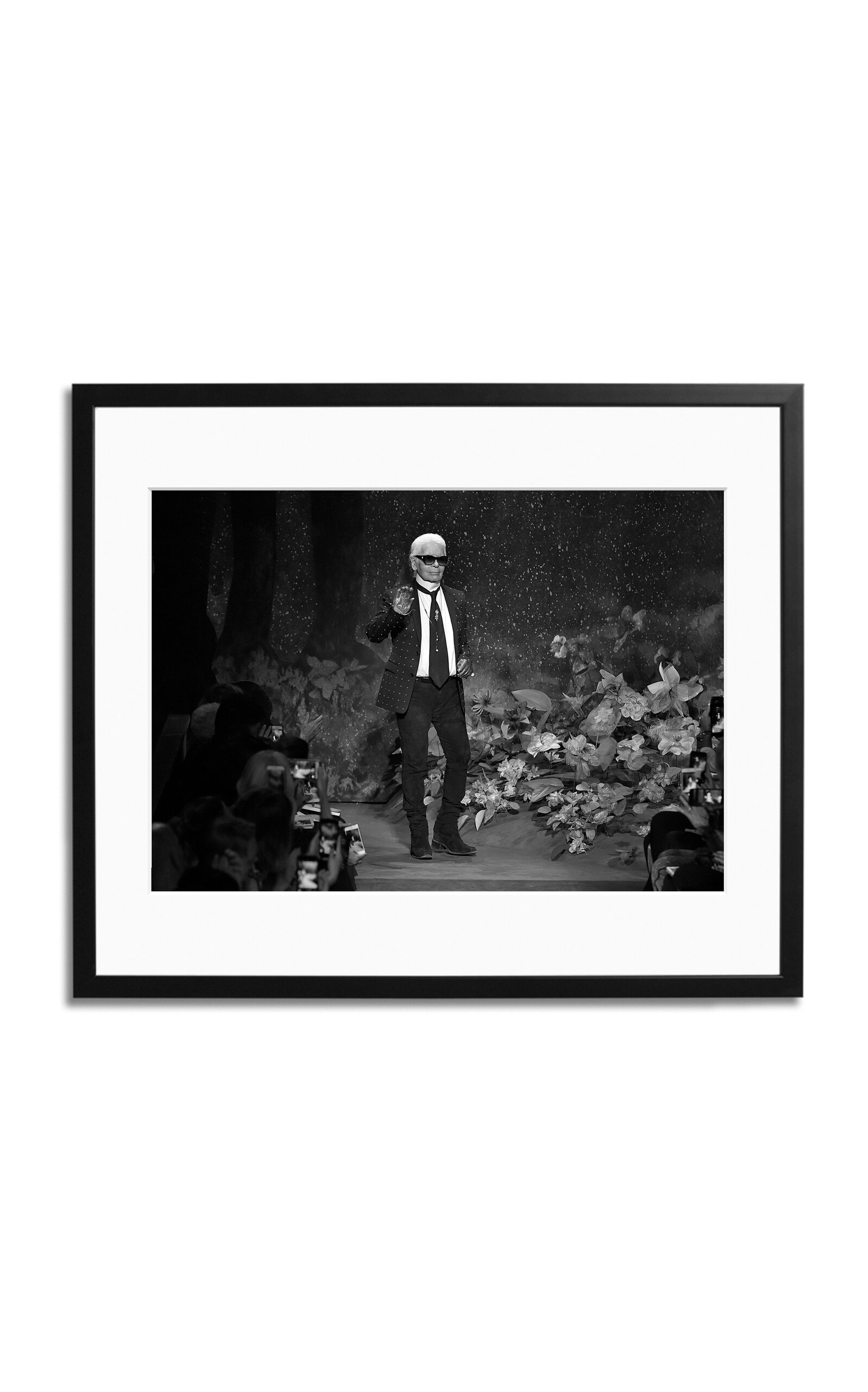 Sonic Editions Karl Lagerfeld Walks The Runway Framed Photography Print In Multi