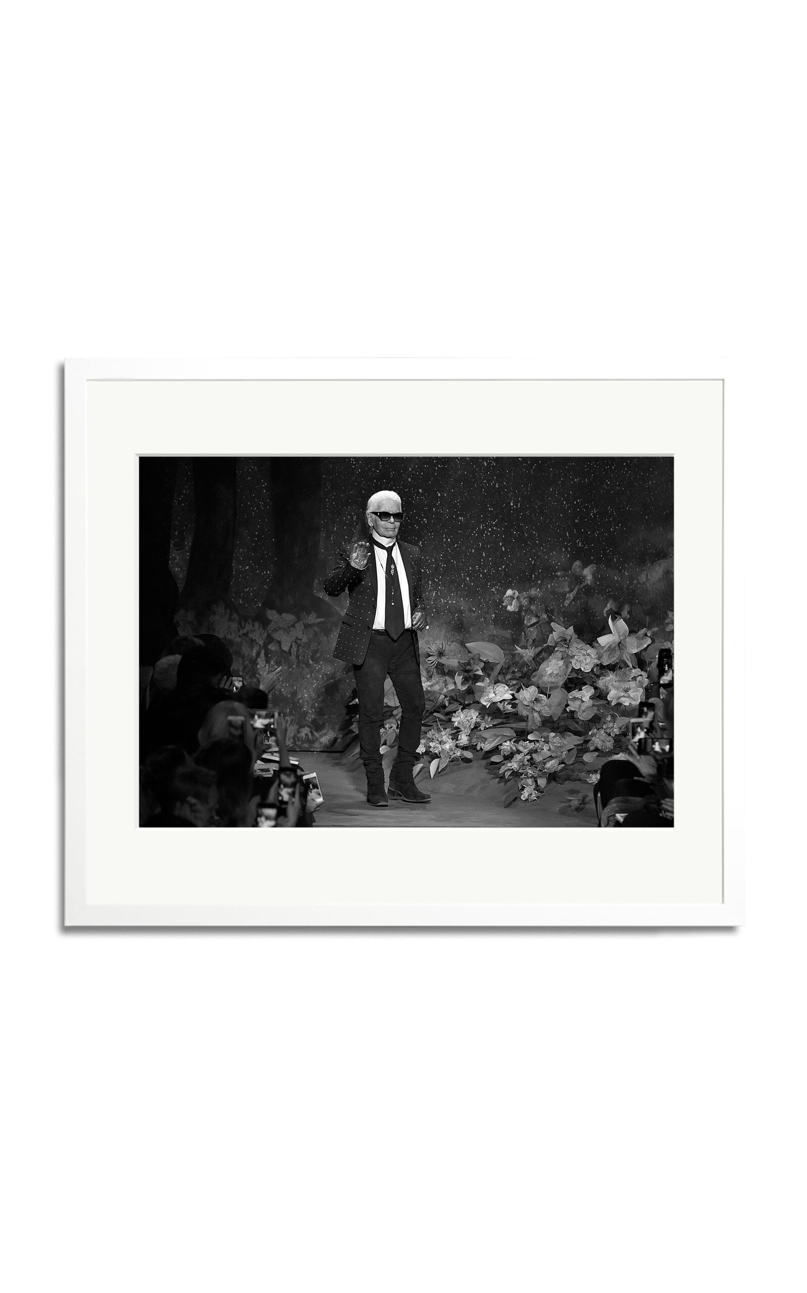 Sonic Editions Karl Lagerfeld Walks The Runway Framed Photography Print In Multi