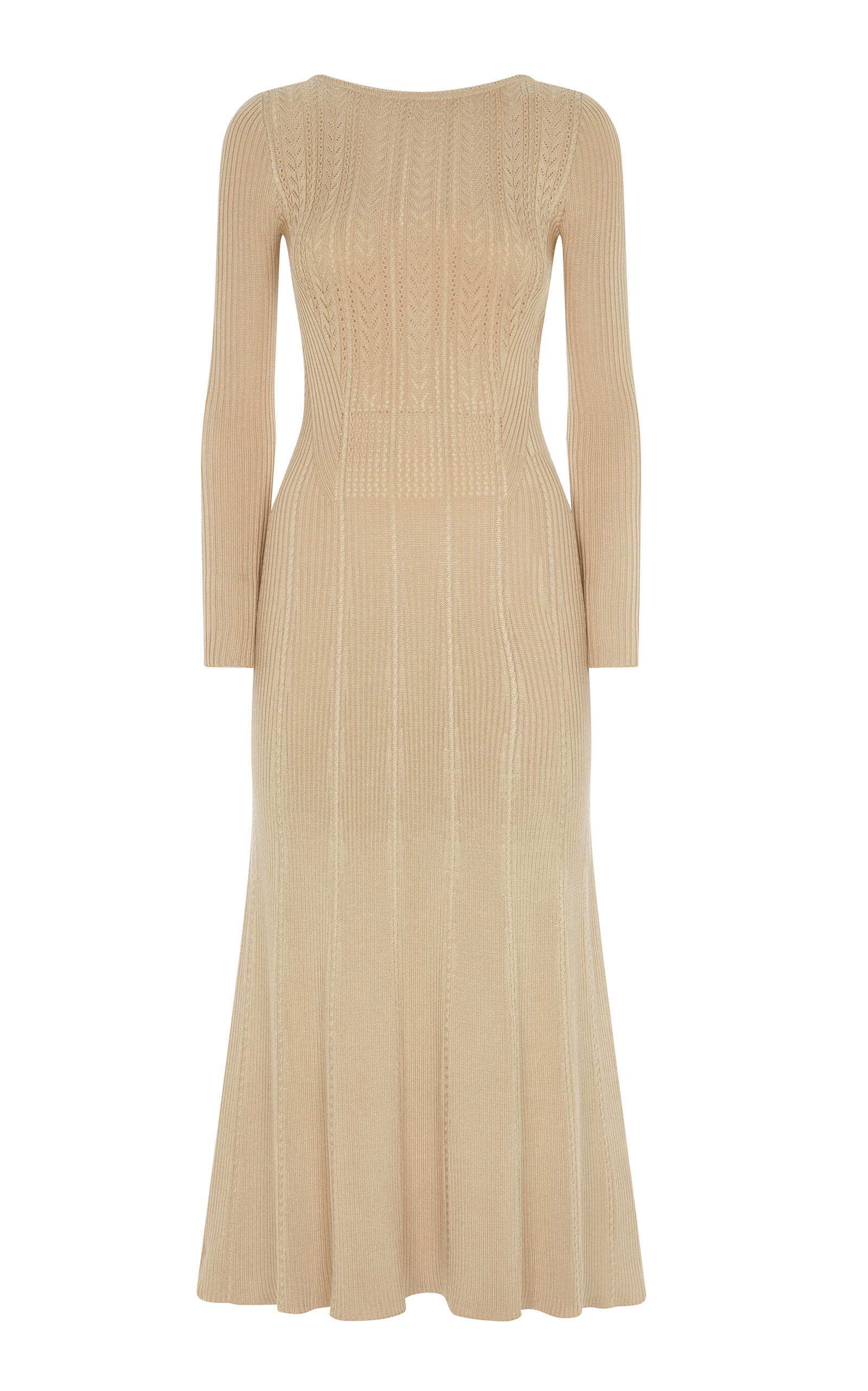 Ralph Lauren Women's Knit Silk Midi Dress In Ivory