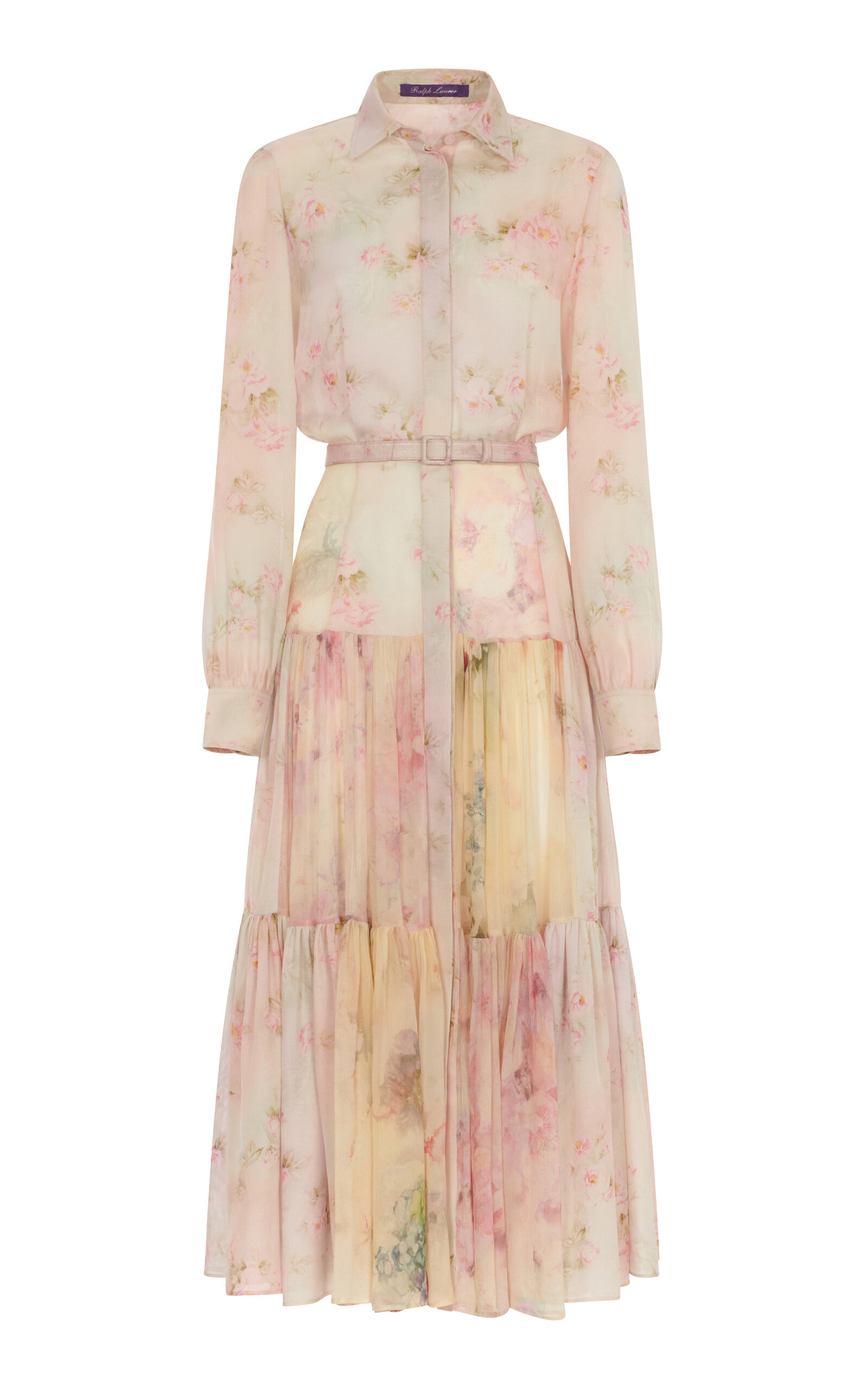 Ralph Lauren Women's Ellasandra Patchwork Silk Midi Dress In Pink