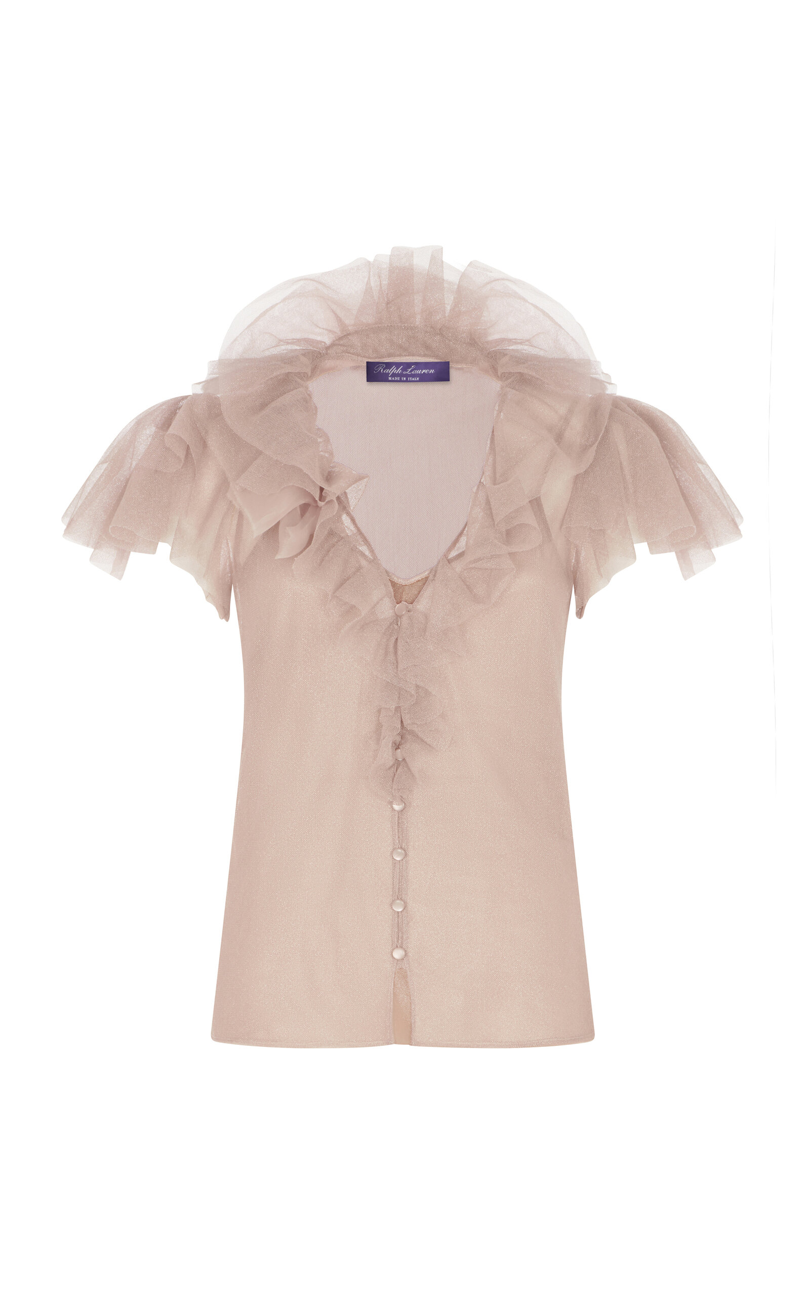 Ralph Lauren Women's Rachael Ruffled Metallic Cotton Chiffon Top In Purple