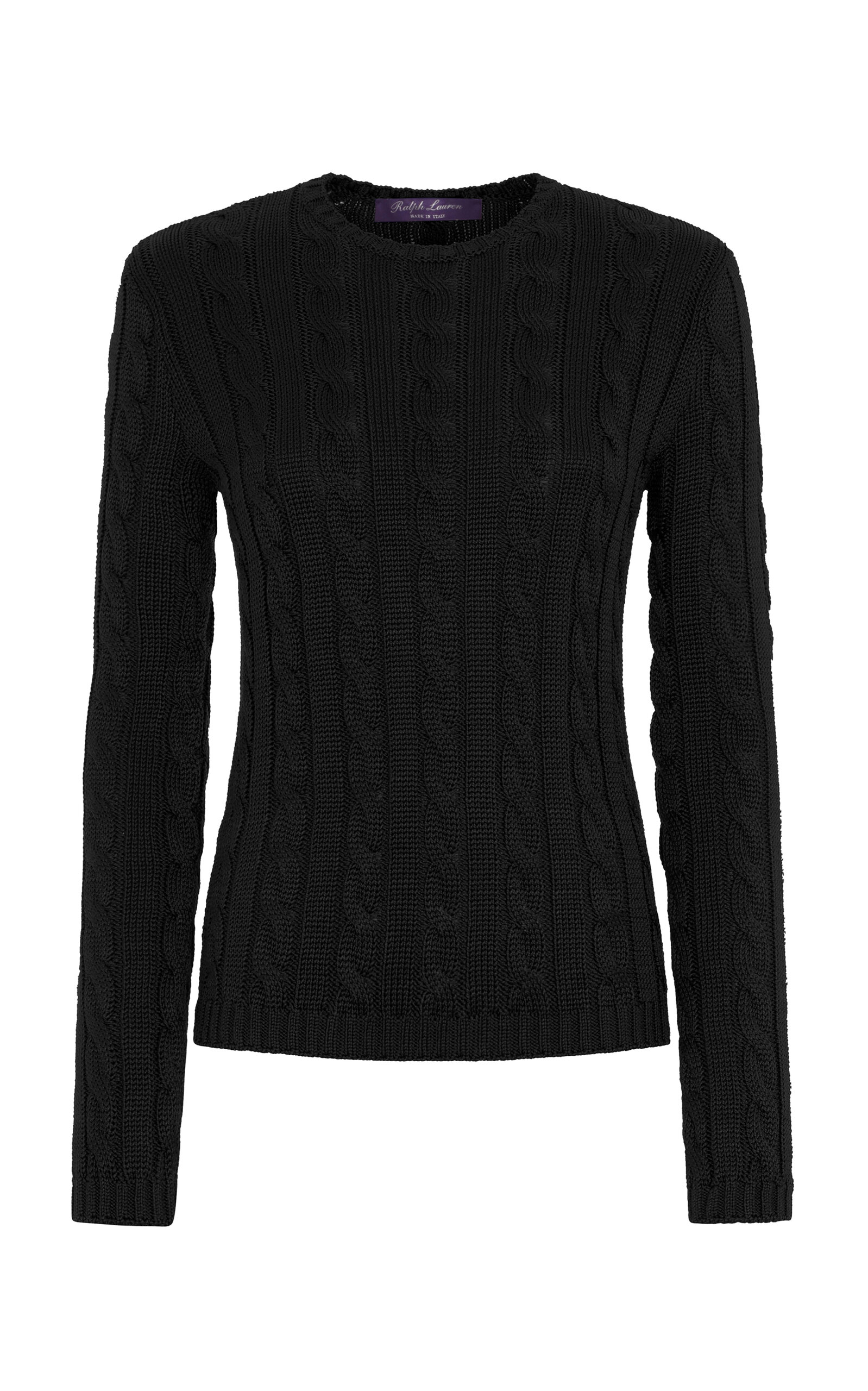 Ralph Lauren Cotton Cable-knit Sweater In Black
