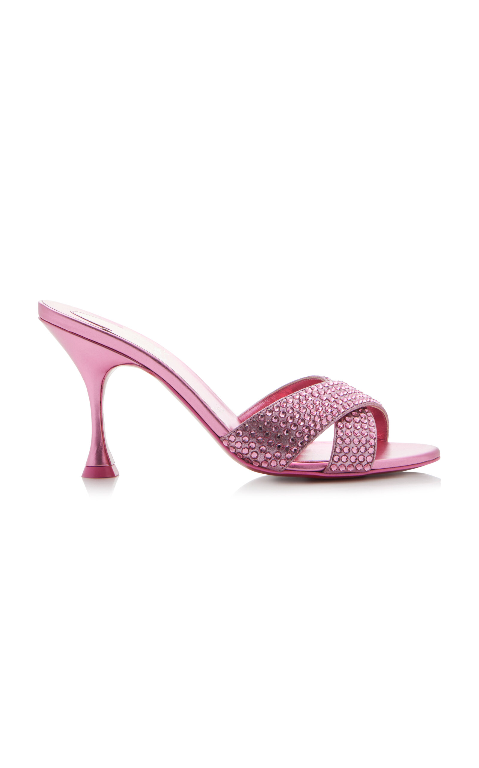 Shop Christian Louboutin Mariza Is Back 85mm Crystal-embellished Suede Pumps In Pink