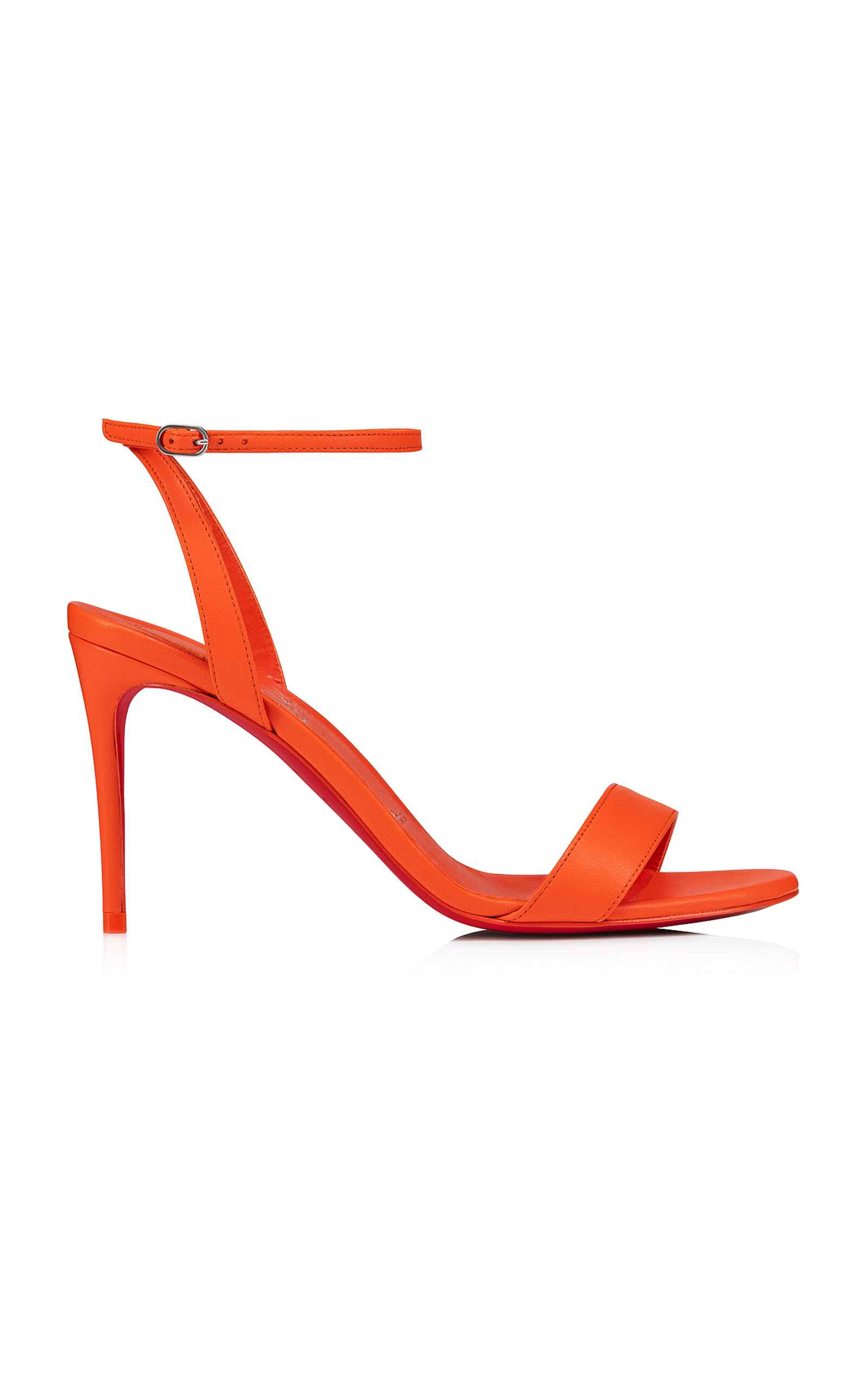 Christian Louboutin Loubi Girl 85mm Leather Sandals In Orange