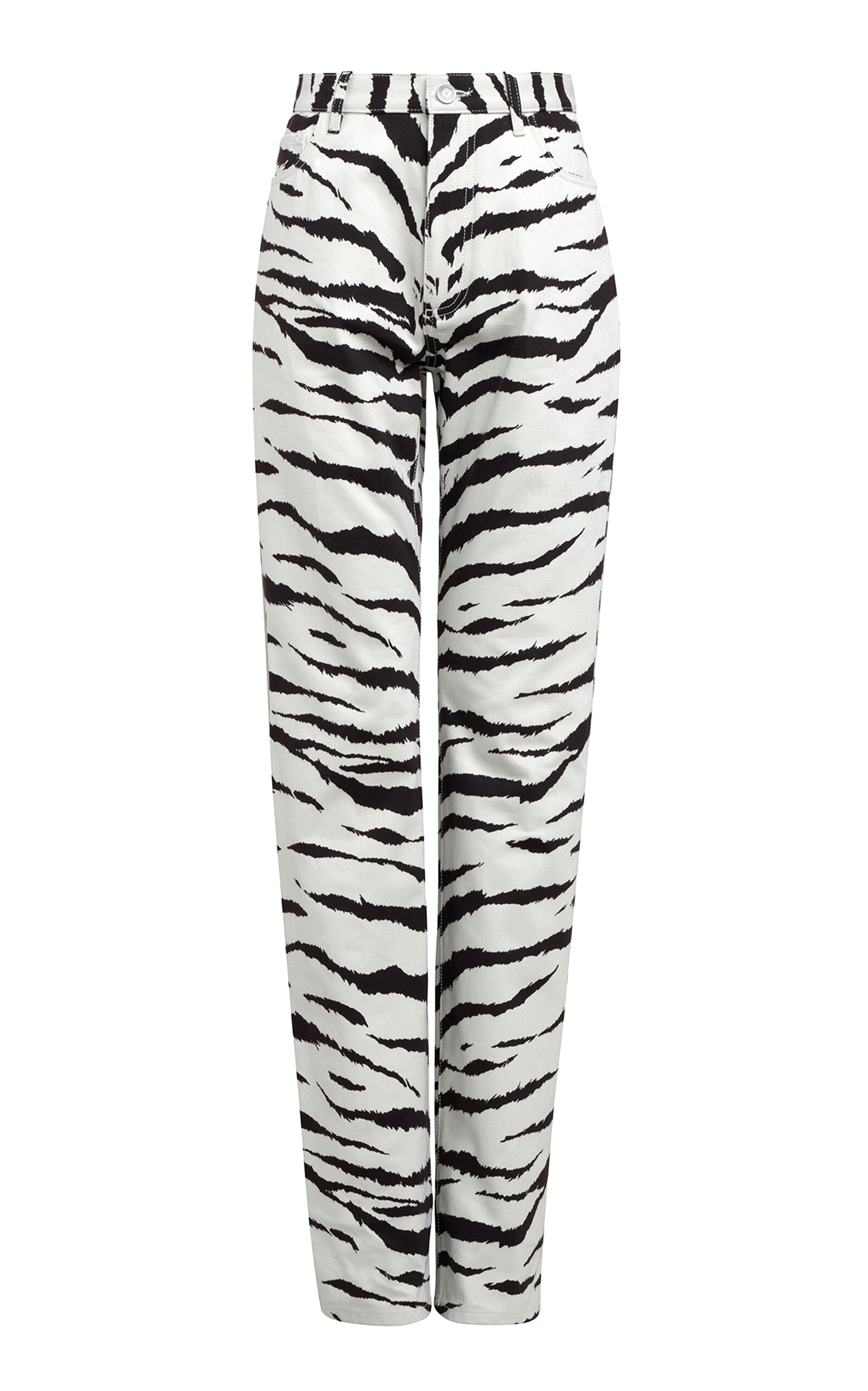 ALAÏA Zebra-Print Straight-Leg Jeans