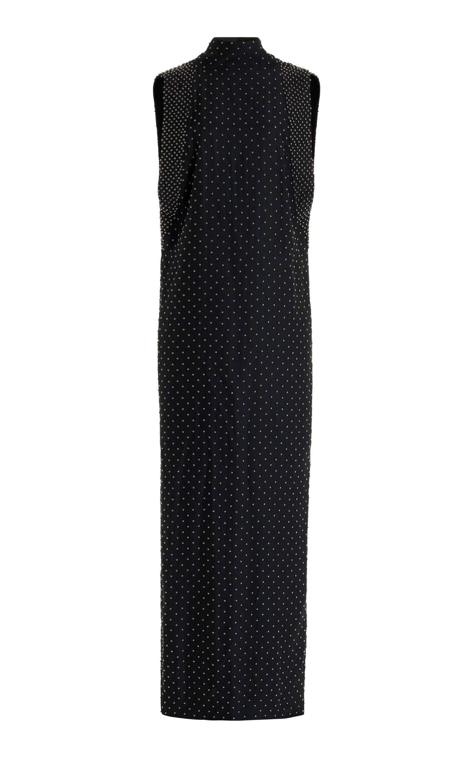 Shop Alaïa Studded Jersey Maxi Dress In Black