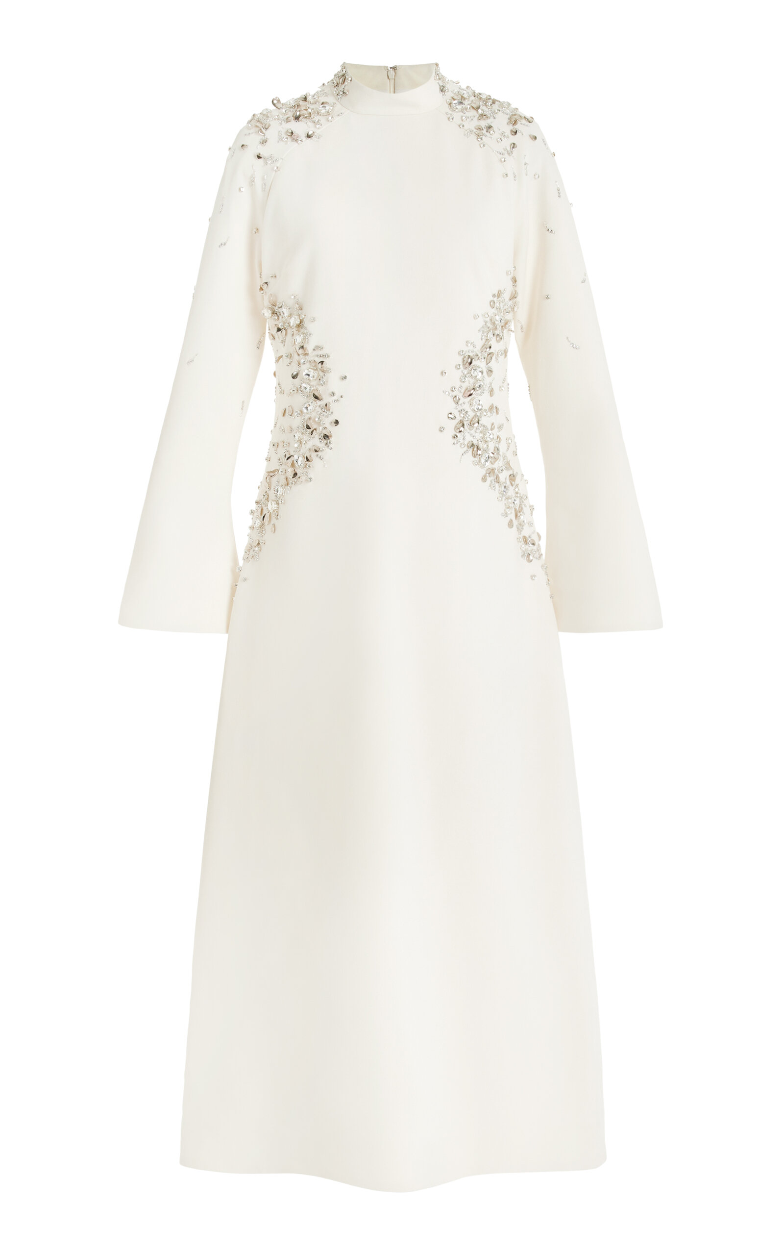 Simkhai Exclusive Odetta Beaded Crepe Midi Dress In White | ModeSens Simkhai Exclusive Odetta Beaded Crepe Midi Dress In White | ModeSens