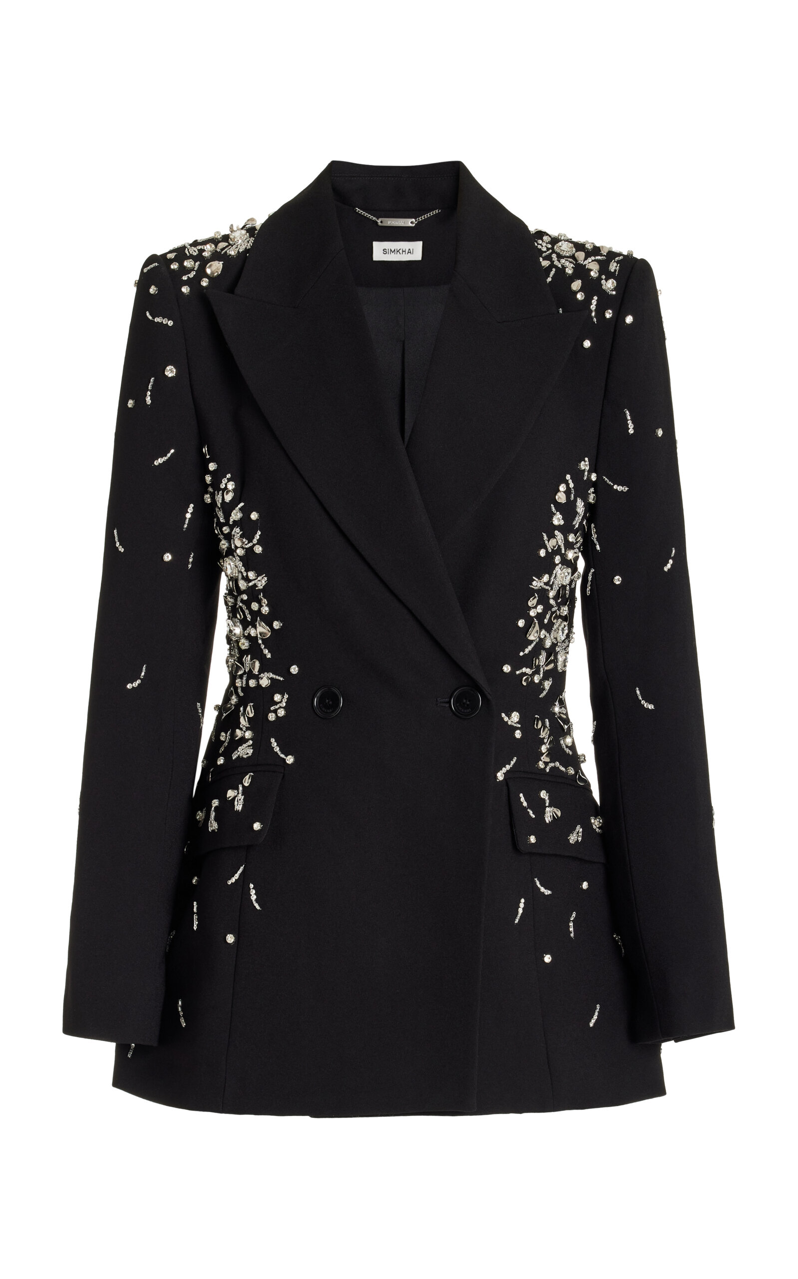 Getty Crystal-Embellished Double-Breasted Blazer