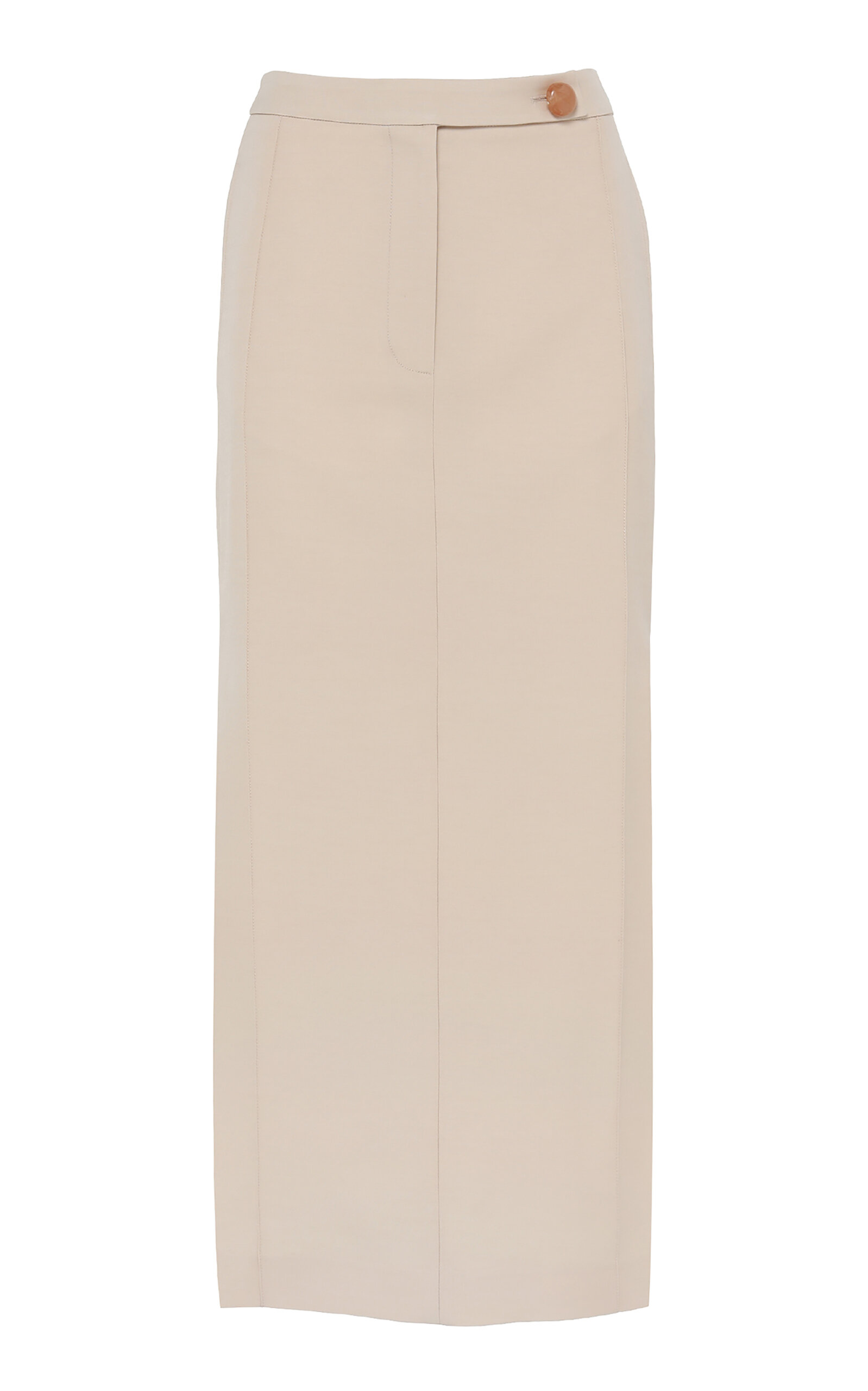 Clea Kingston Pintuck Wool-blend Skirt In Off-white