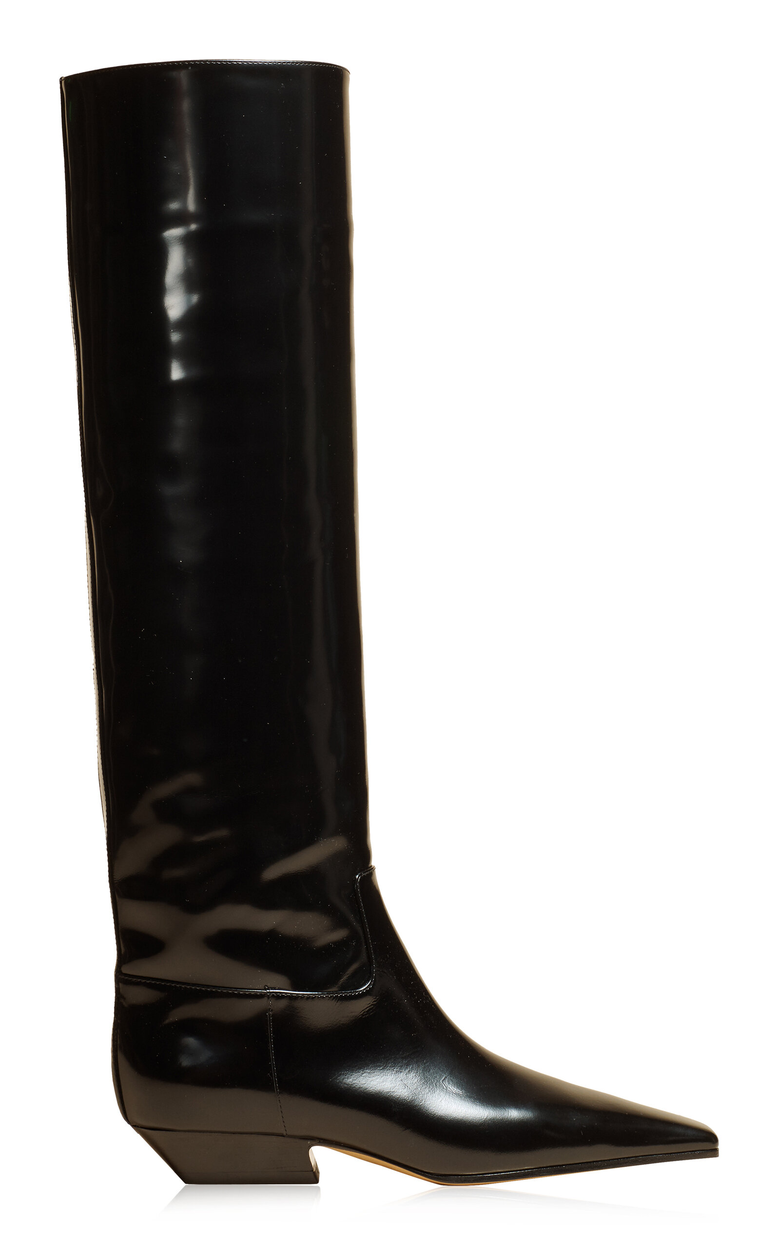Khaite Marfa Classic Knee High Leather Boots In Black