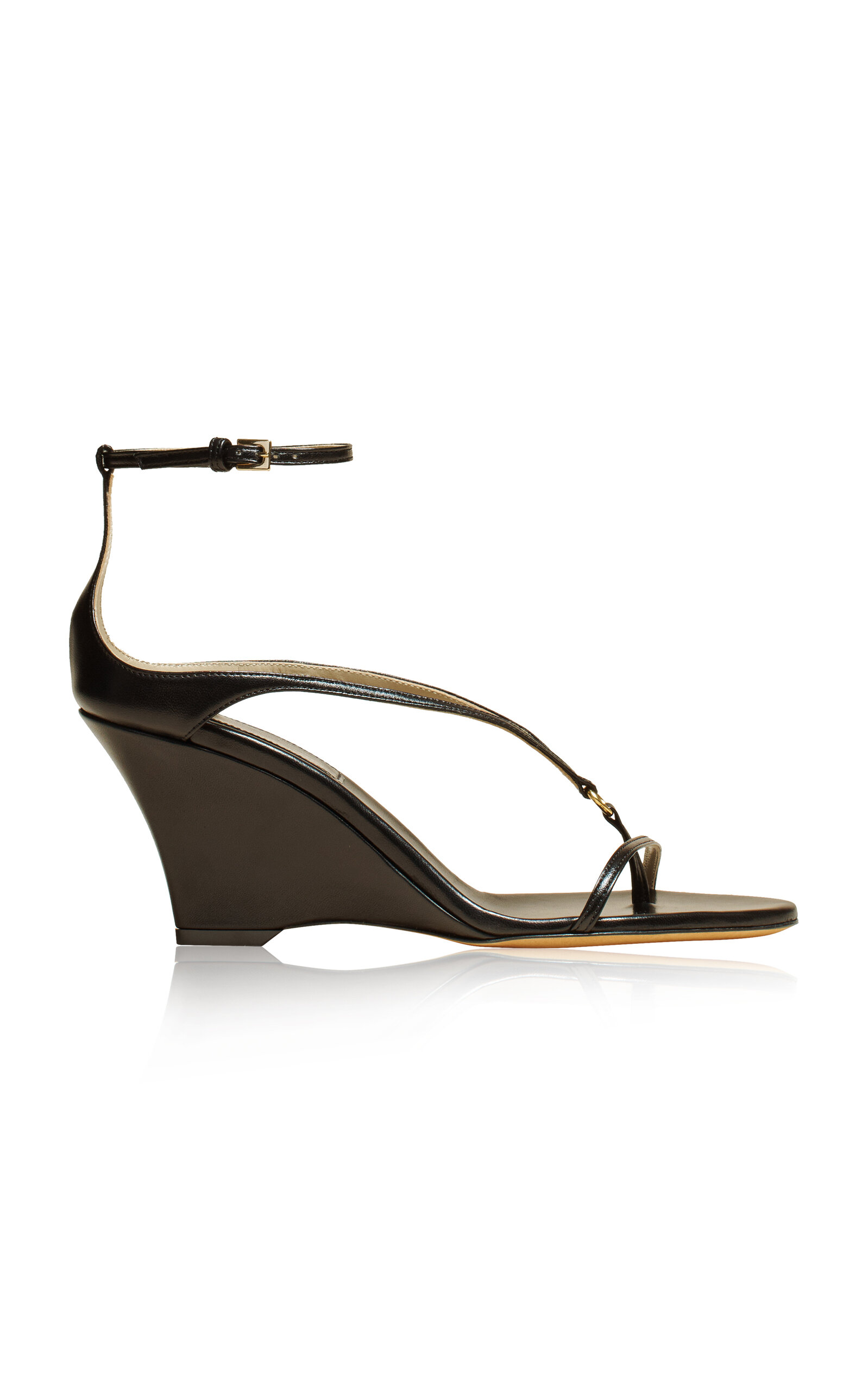 Khaite Marion Leather Sandals In Black