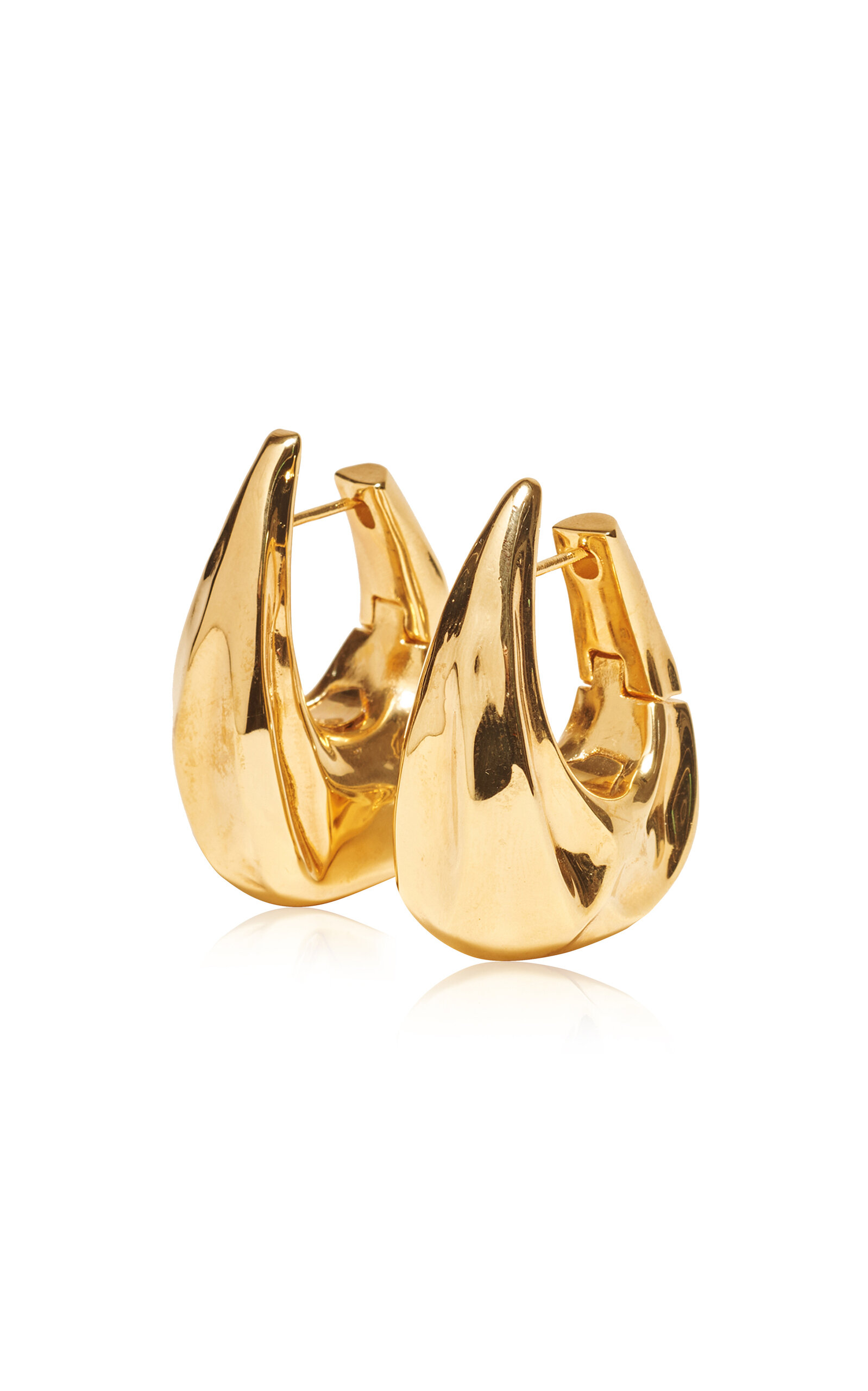 Khaite Olivia Medium 18k Gold-plated Earrings In Gold