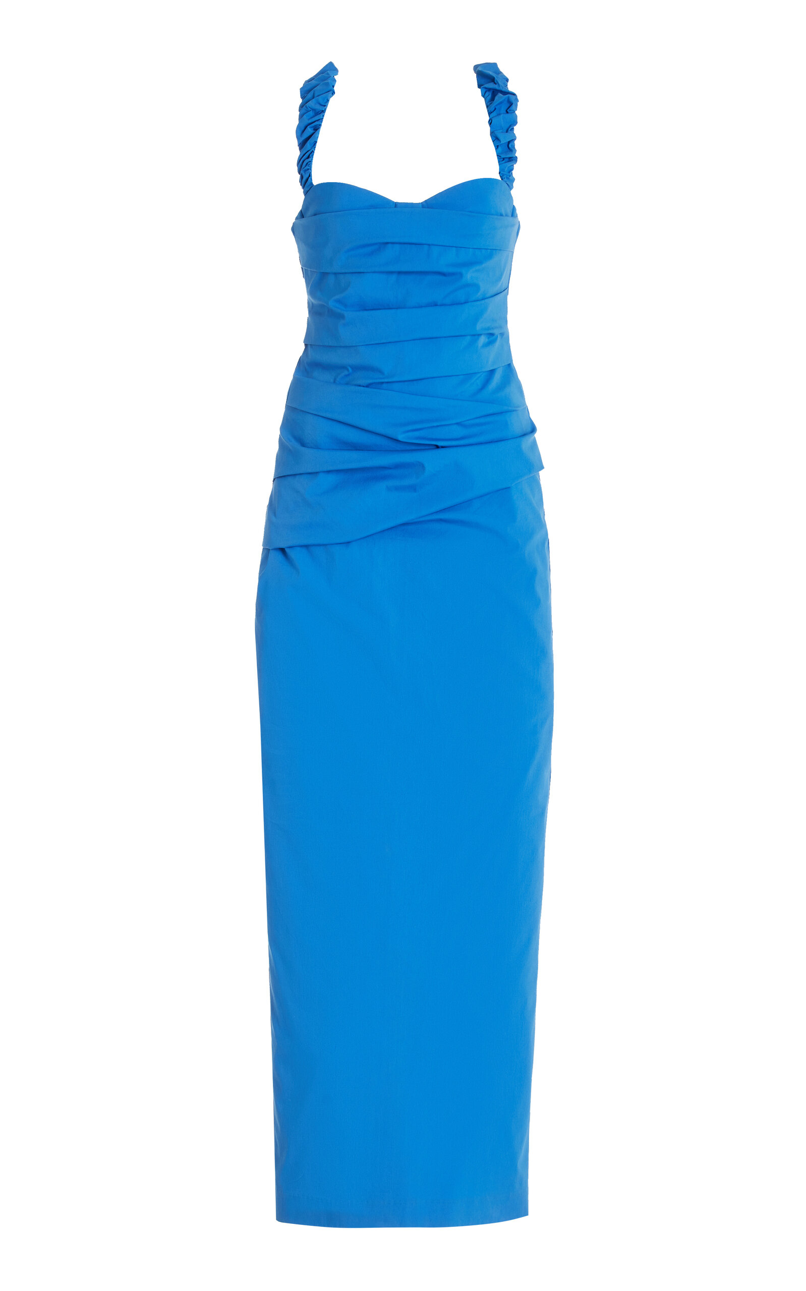 Shop Sir Azul Ruched Balconette Maxi Dress In Blue