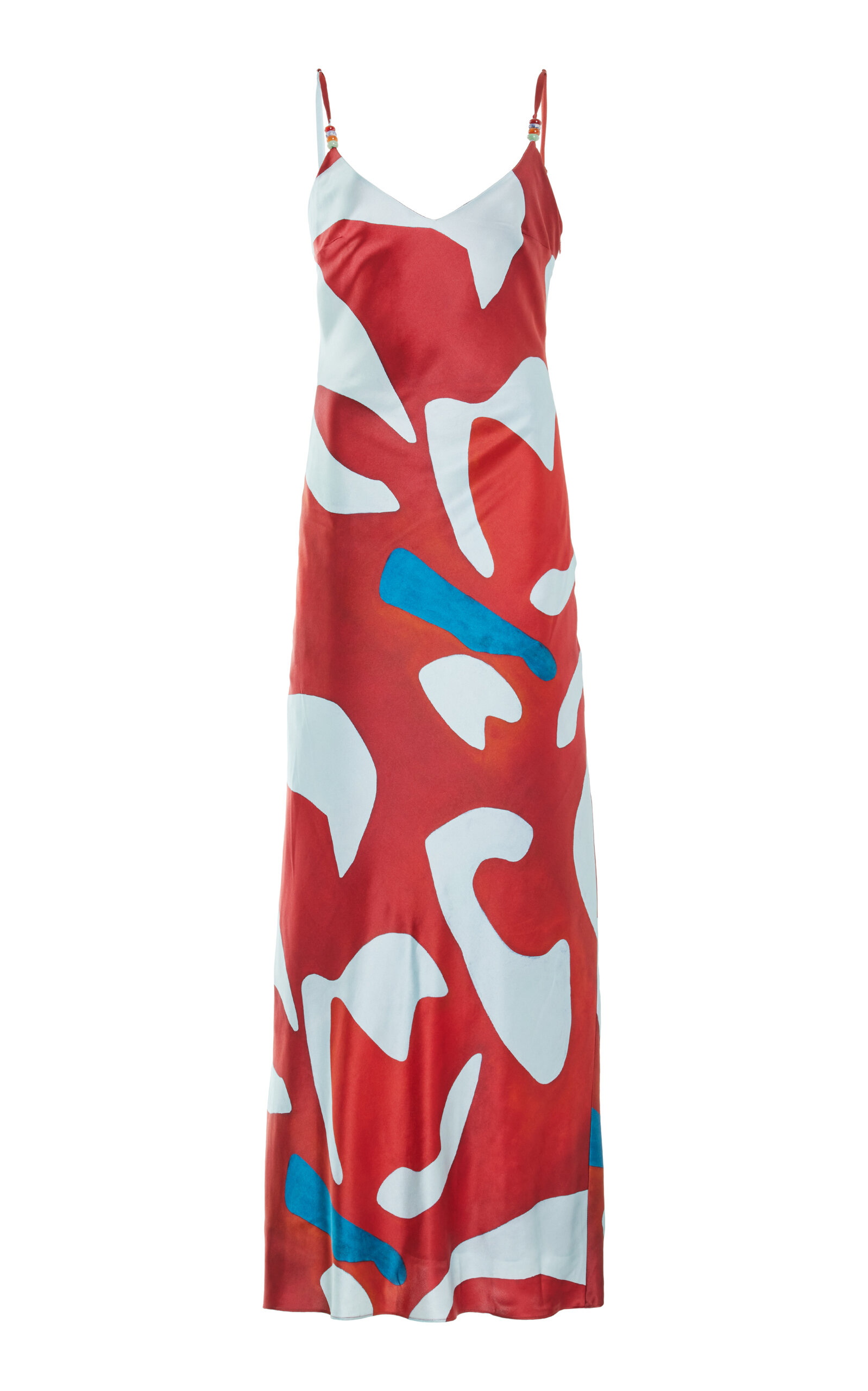 Shop Sir Frankie Silk-satin Midi Slip Dress In Red