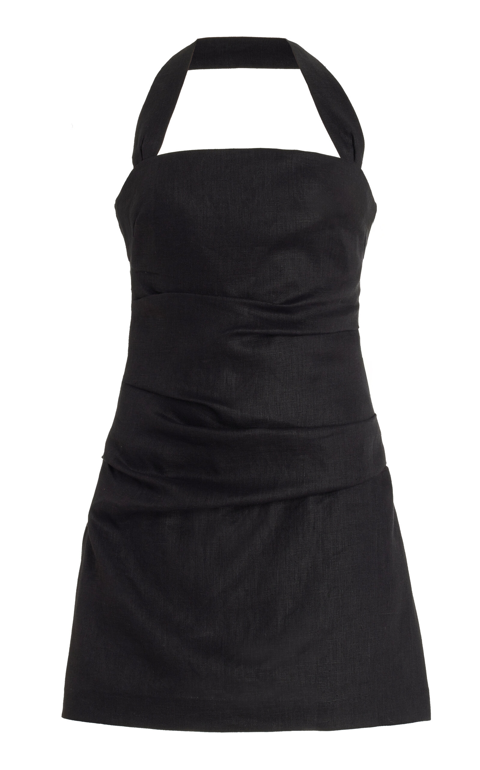 Sir Exclusive Noemi Linen Mini Halter Dress In Black