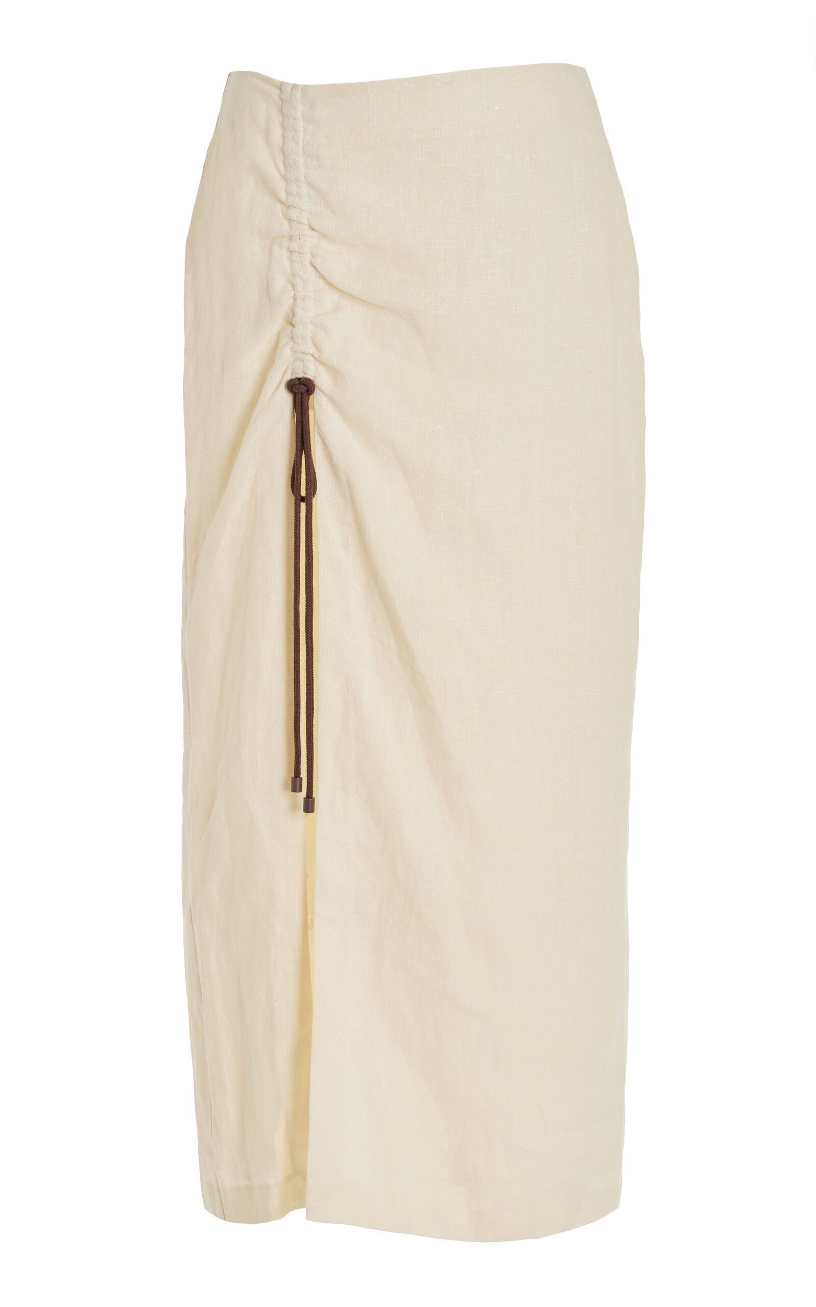 Sir Josefina Corded Linen Midi Skirt In White