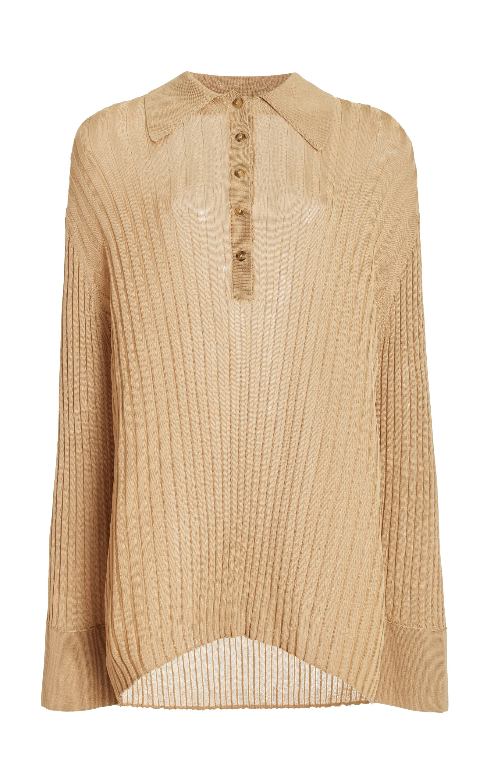 Shop By Malene Birger Delphine Ribbed Knit Top In Neutral
