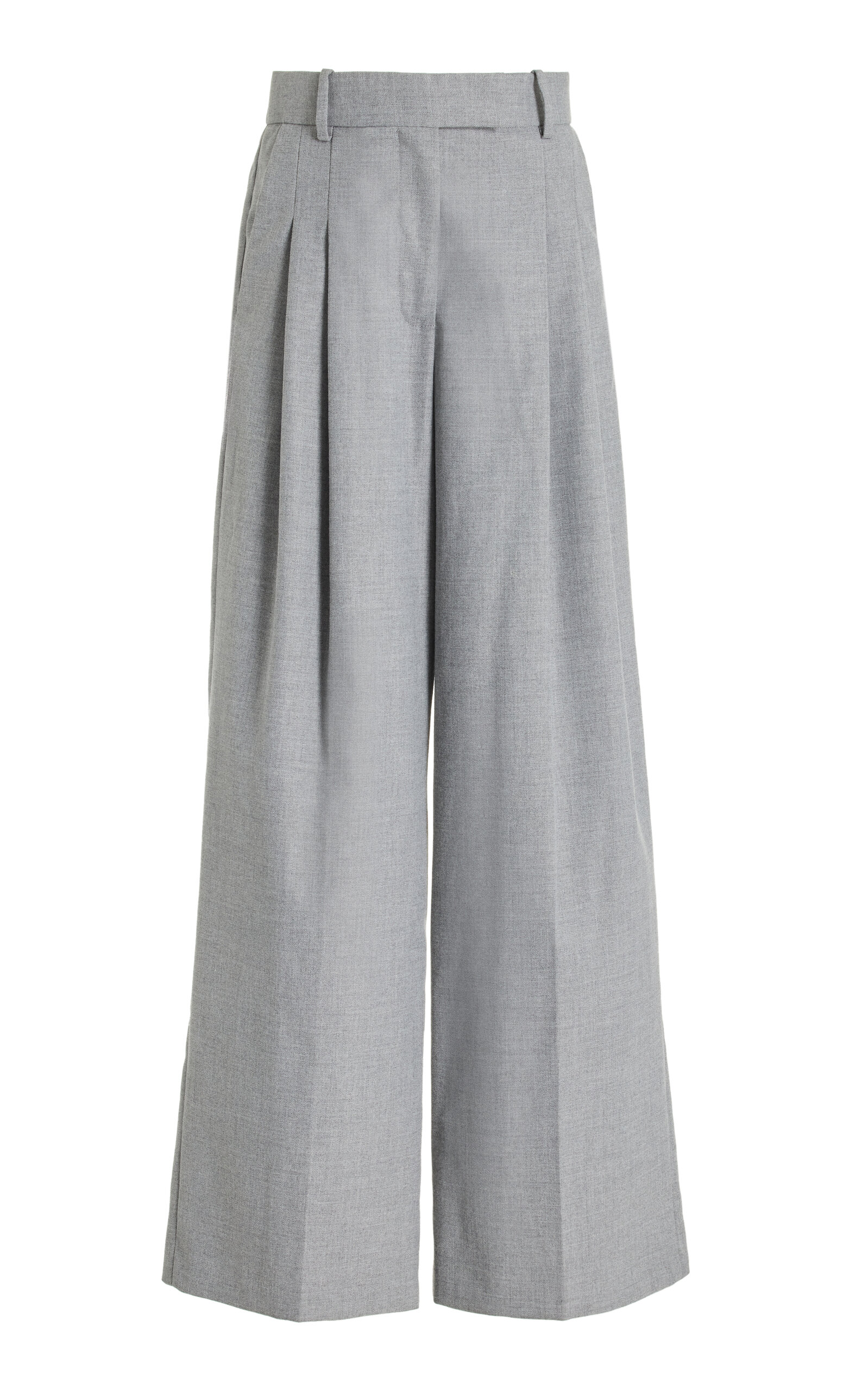 Shop By Malene Birger Cymbaria Pleated Wide-leg Pants In Grey