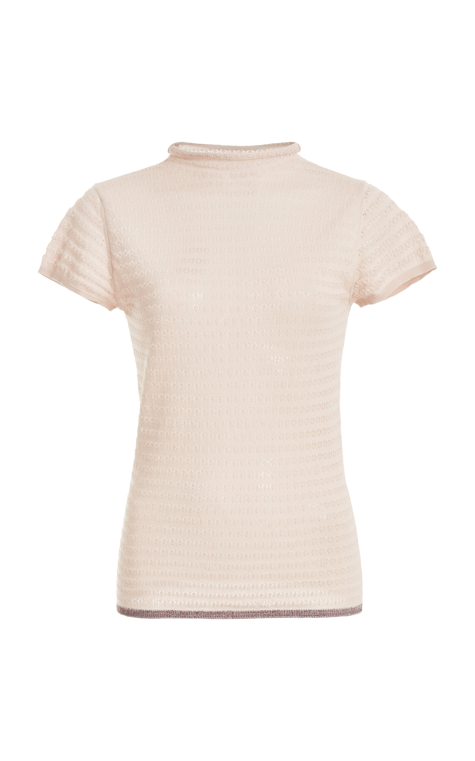 Victoria Beckham Ribbed Turtleneck Top In White