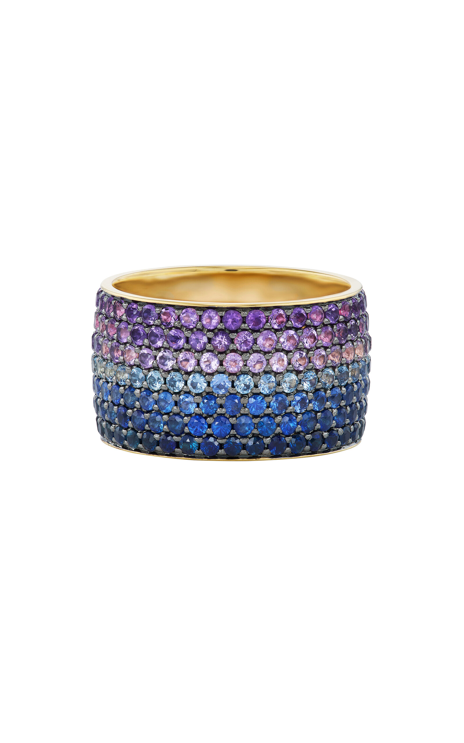 Emily P. Wheeler 18k Yellow Gold Midnight Ombre Ring In Purple
