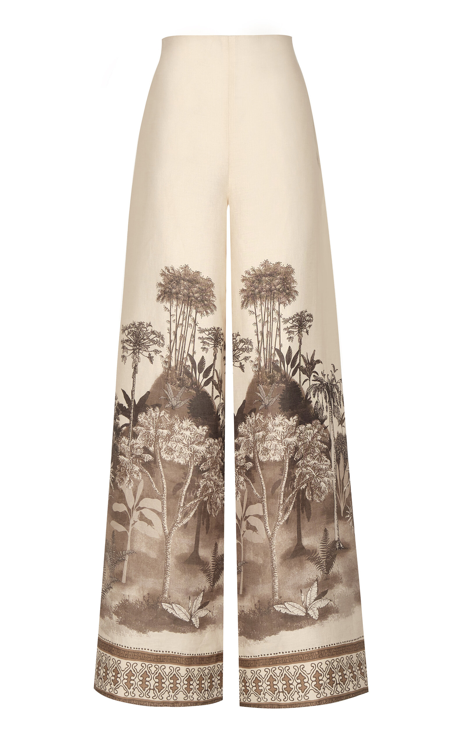 Andres Otalora Analipa Printed Linen Pants In Taupe