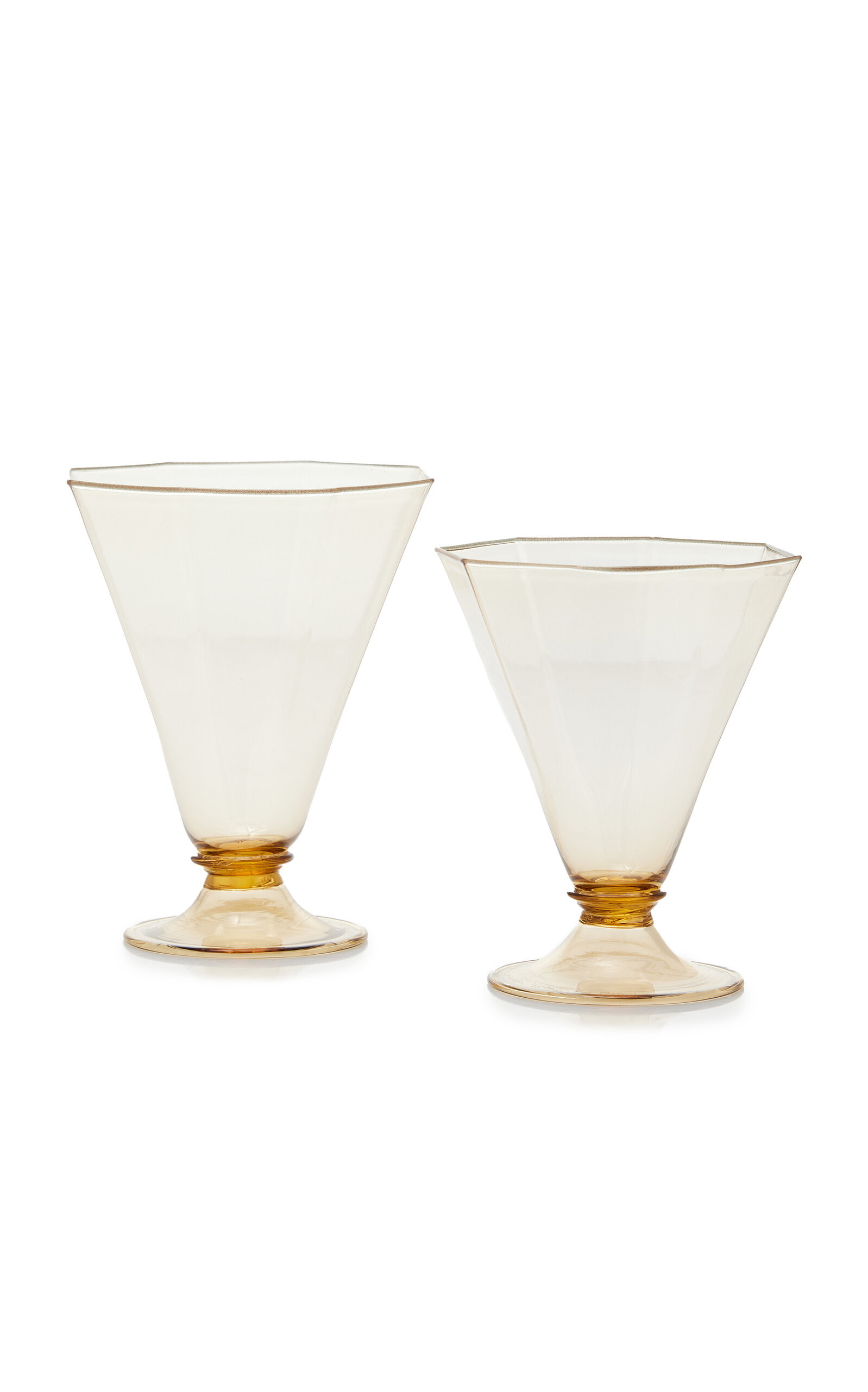 Moda Domus Avventurina-Rim Water & Wine Glass - Multi