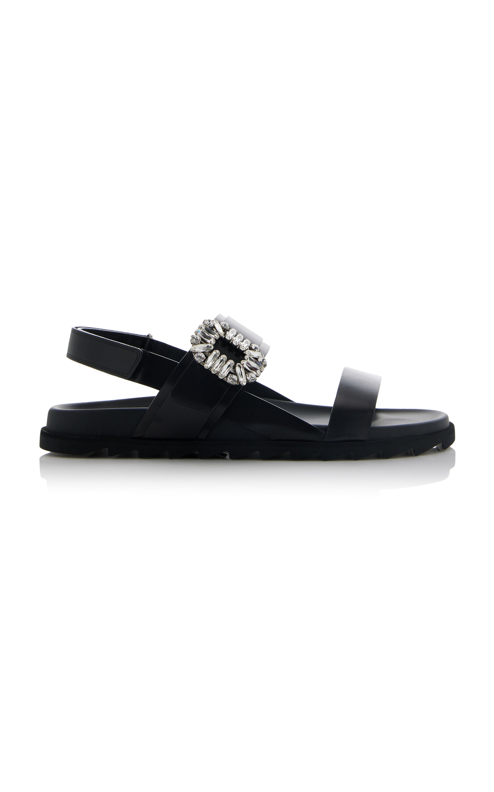 Slidy Viv Crystal-Embellished Leather Sandals