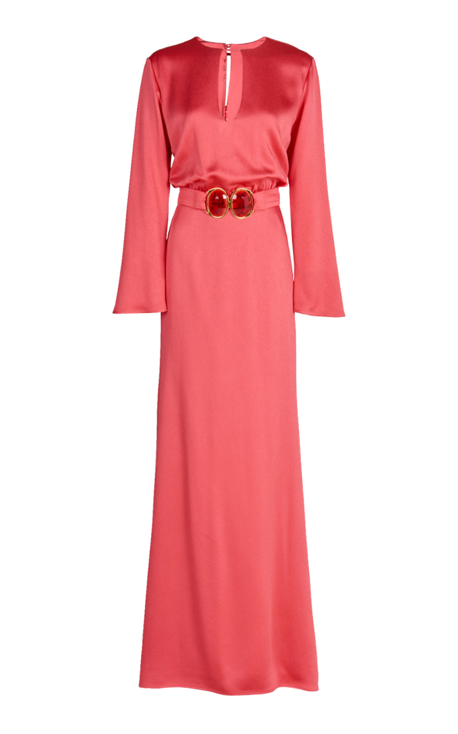 Silvia Tcherassi Ravenna Belted Cutout Maxi Dress In Pink