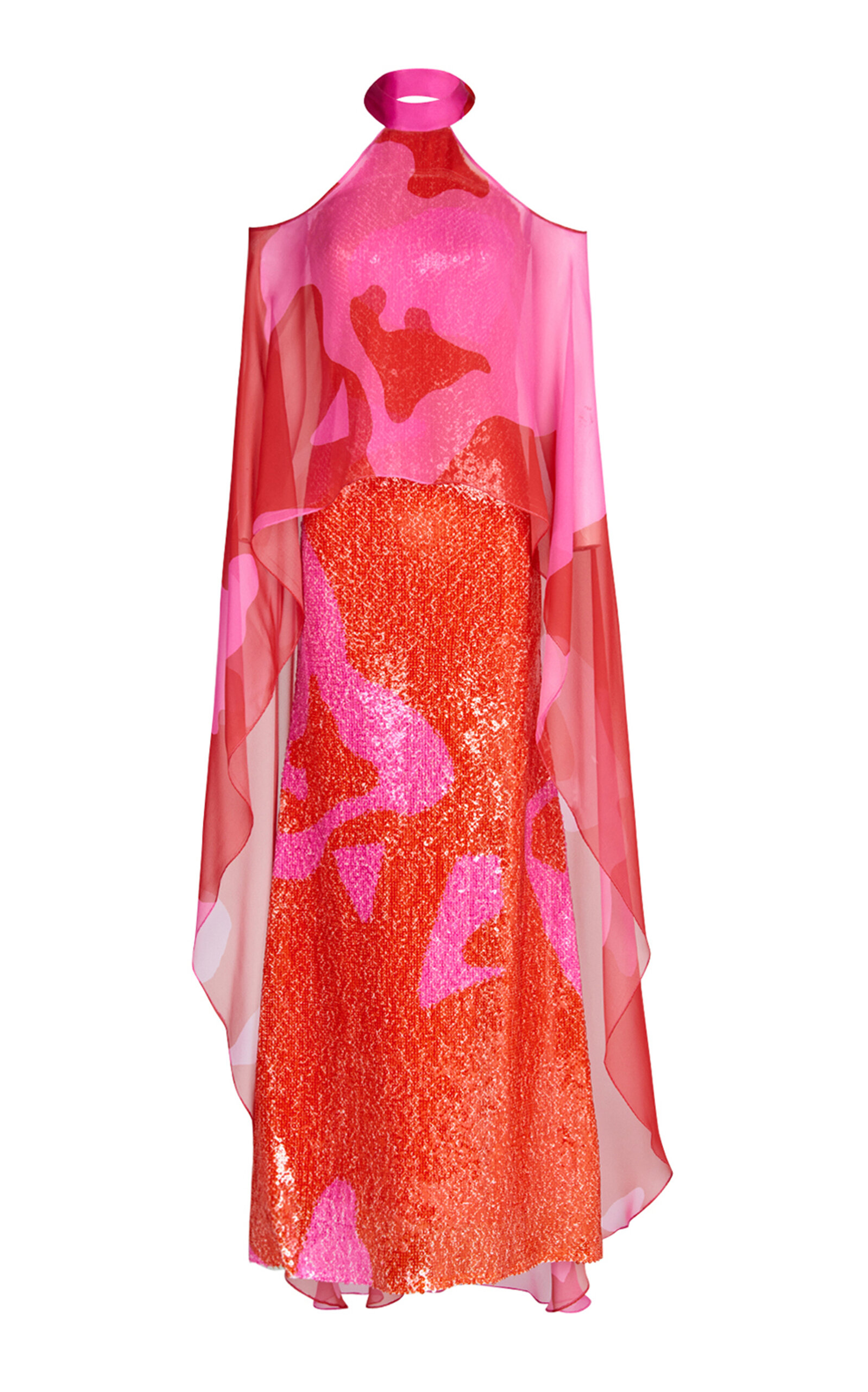 Shop Silvia Tcherassi Lodi Layered Silk & Sequin Maxi Dress In Multi