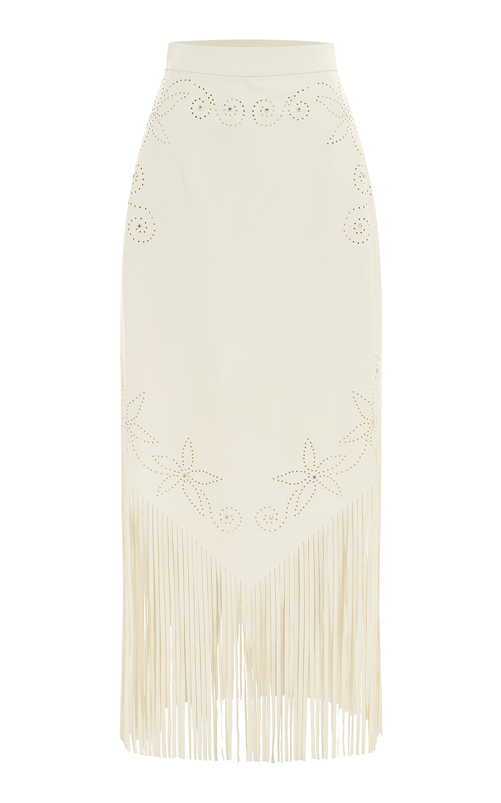 Alemais Barbara Fringed Maxi Skirt In Off-white