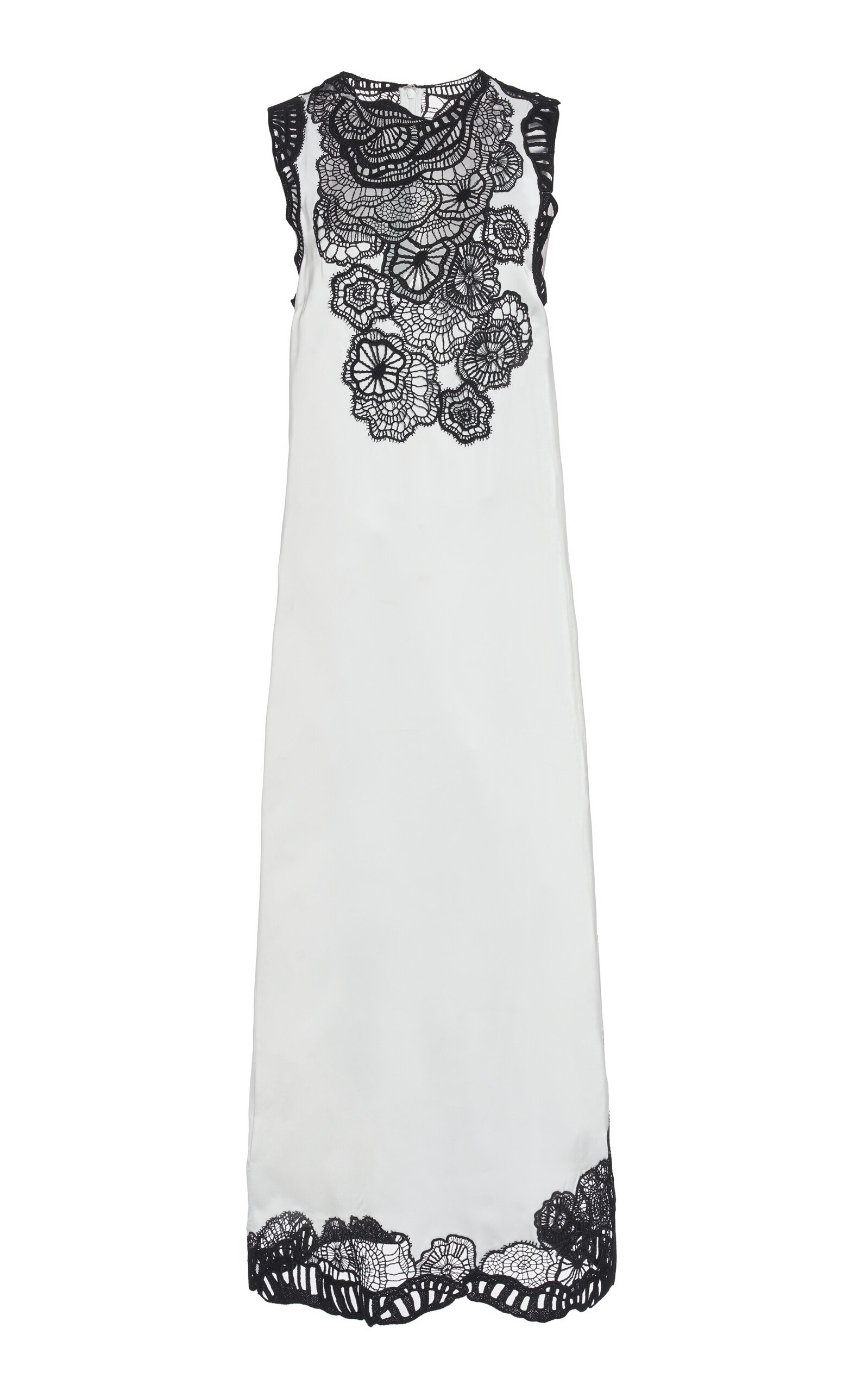Jil Sander Exclusive Lace-detailed Maxi Slip Dress In White