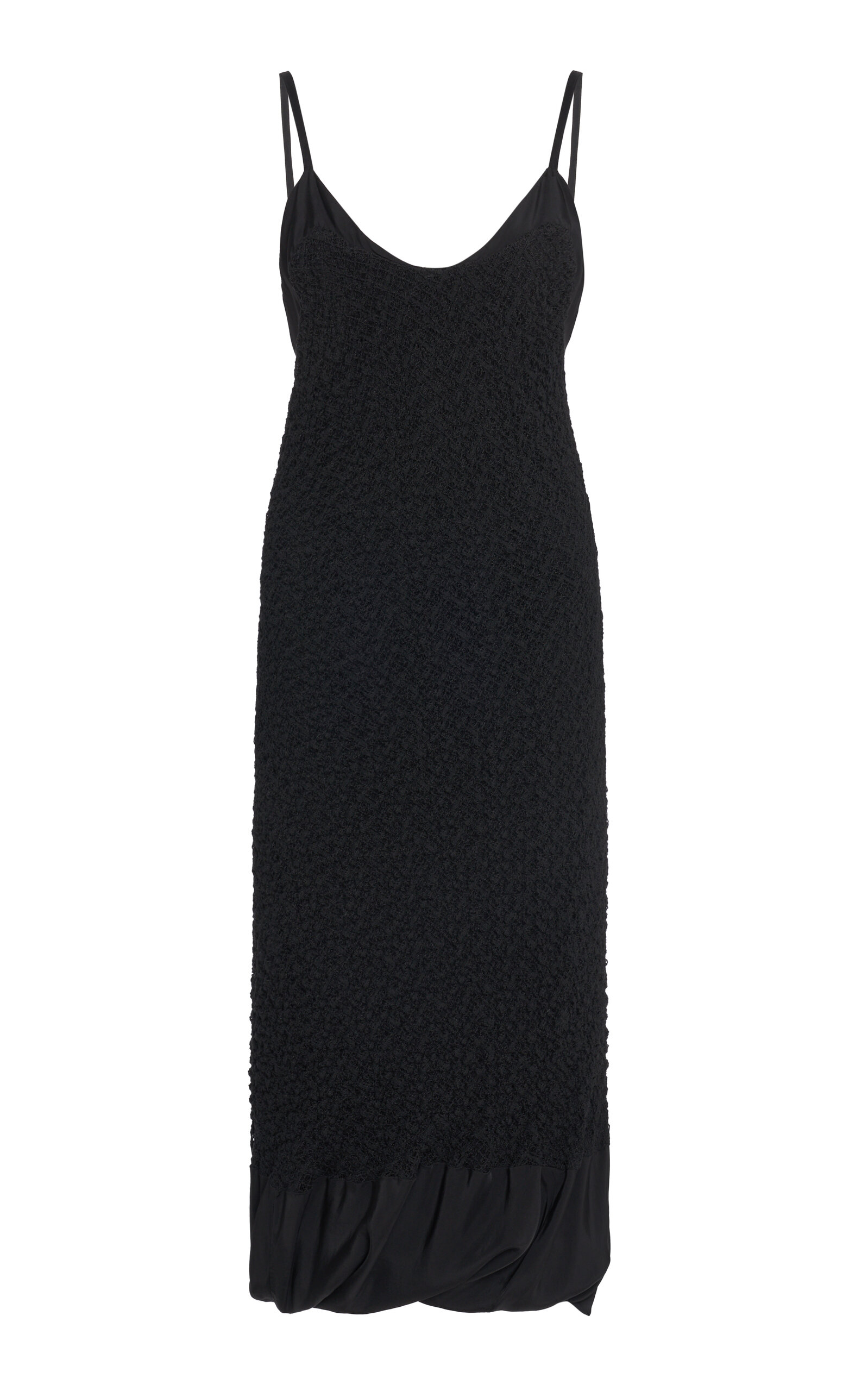 Jil Sander Exclusive Textured Cotton-blend Midi Dress In Black