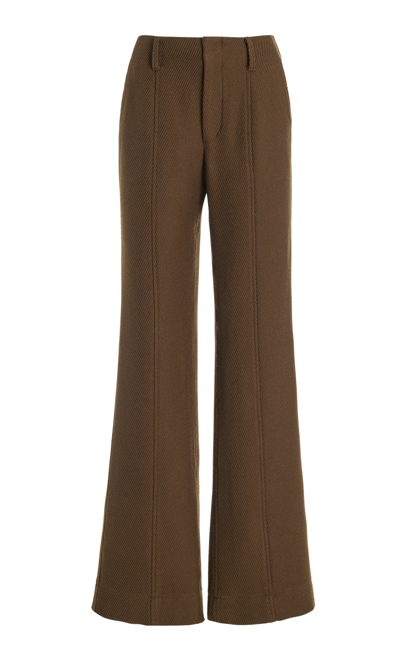 Proenza Schouler Flared Twill Pants In Olive