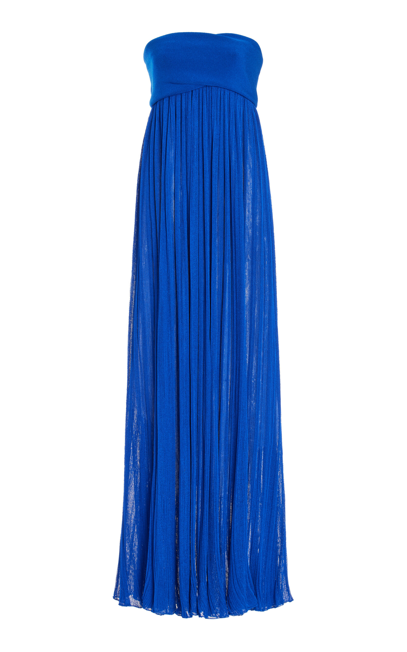 Proenza Schouler Strapless Knit Maxi Dress In Cobalt