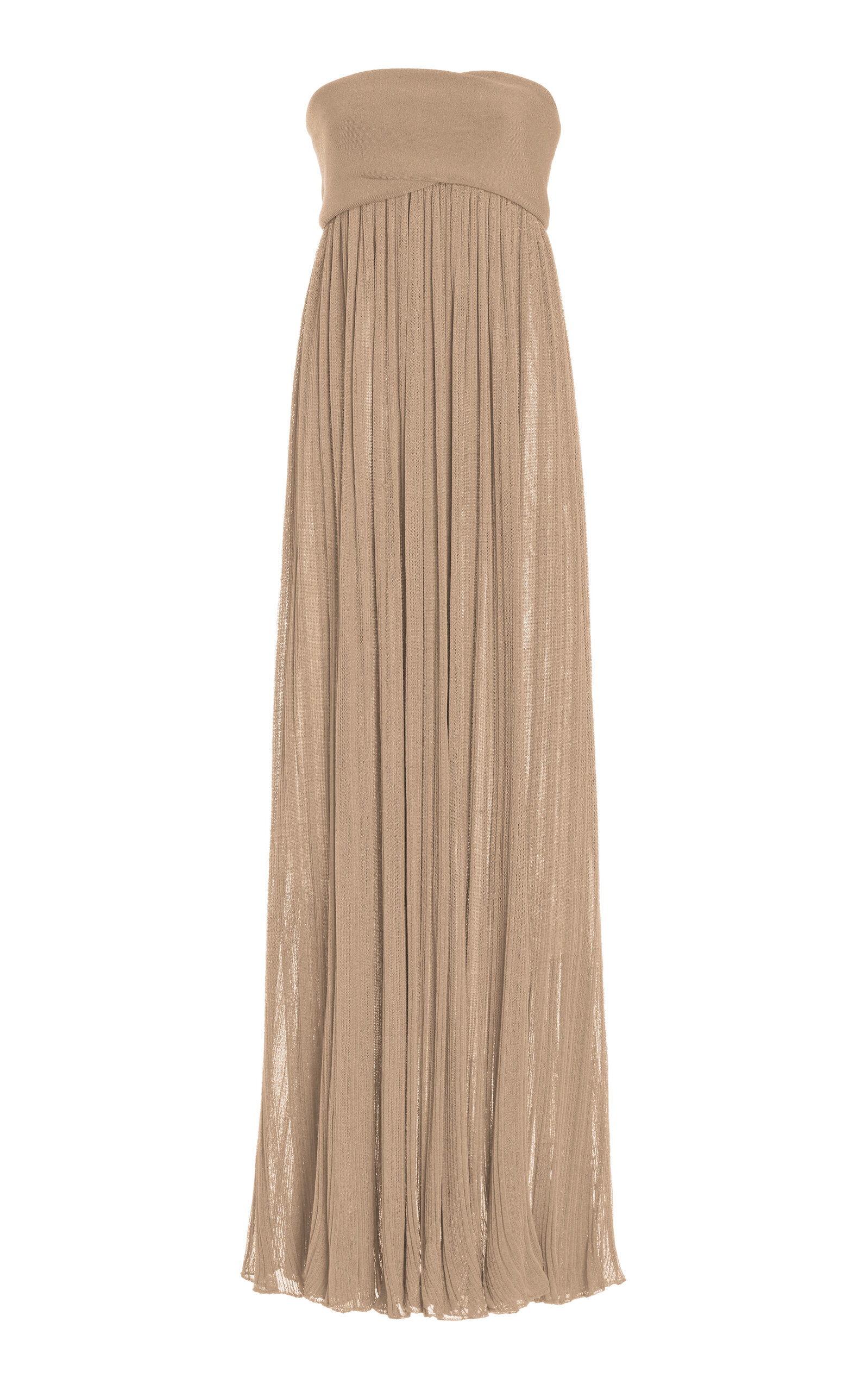 Proenza Schouler Women's Glossy Knit Strapless Maxi Dress In Tan