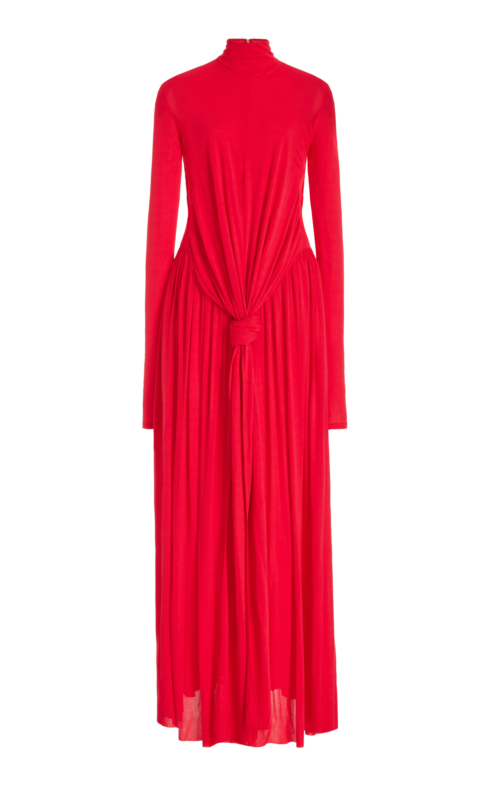 Shop Proenza Schouler Gathered Crepe Jersey Maxi Dress In Red