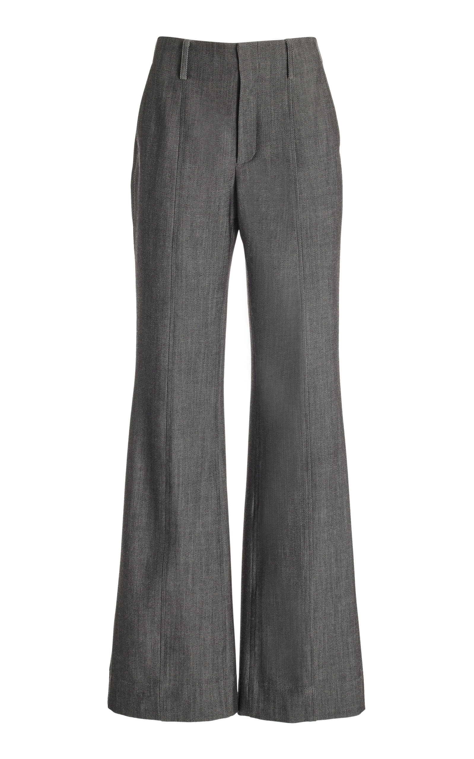 Proenza Schouler Melange Wool-blend Wide-leg Pants In Grey