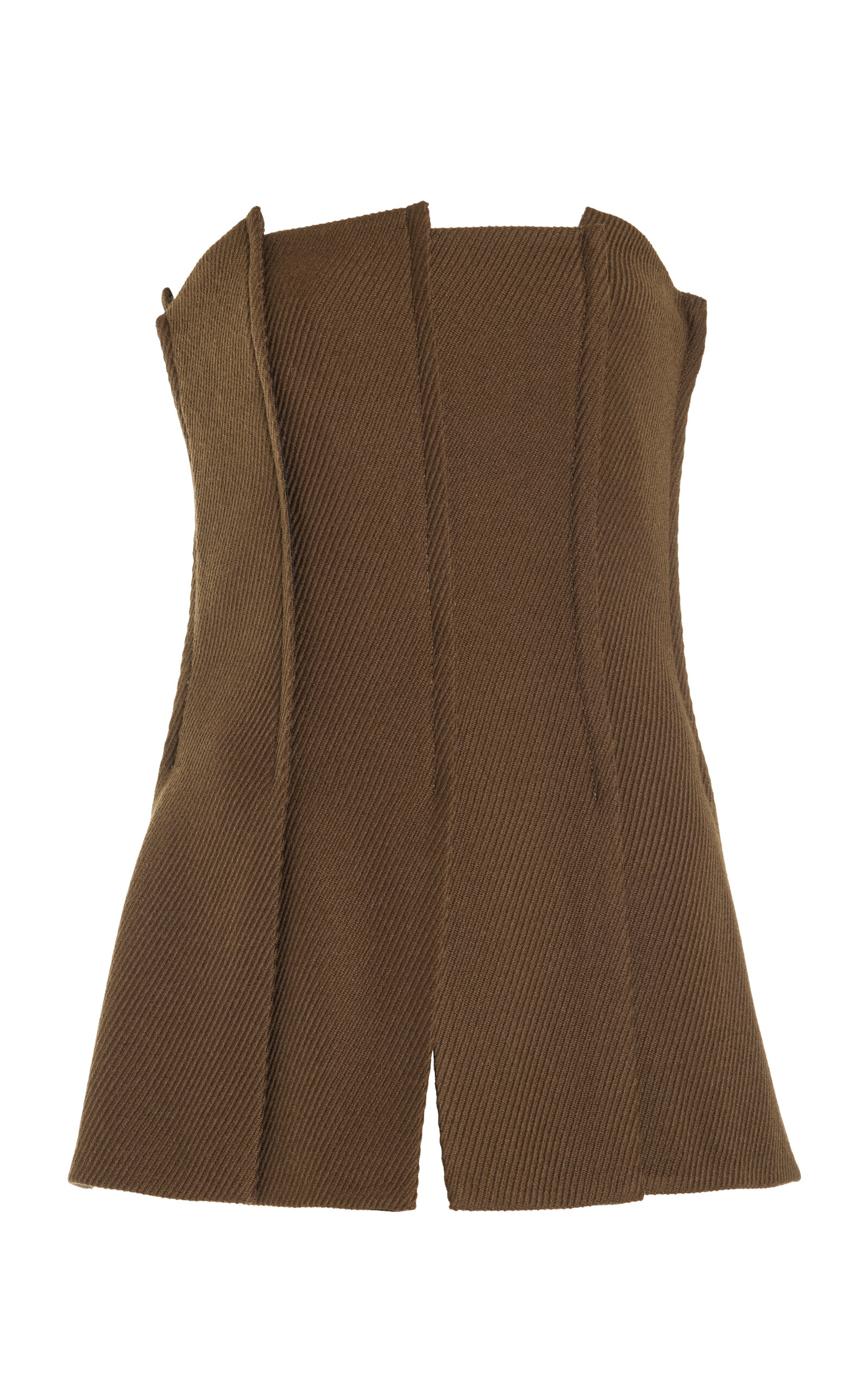 Proenza Schouler Paneled Twill Bustier Top In Olive