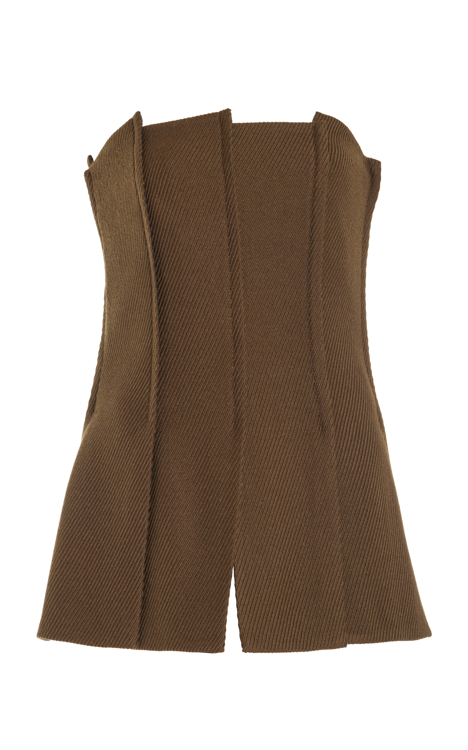 Proenza Schouler Paneled Twill Bustier Top - Olive - Women's Clothing