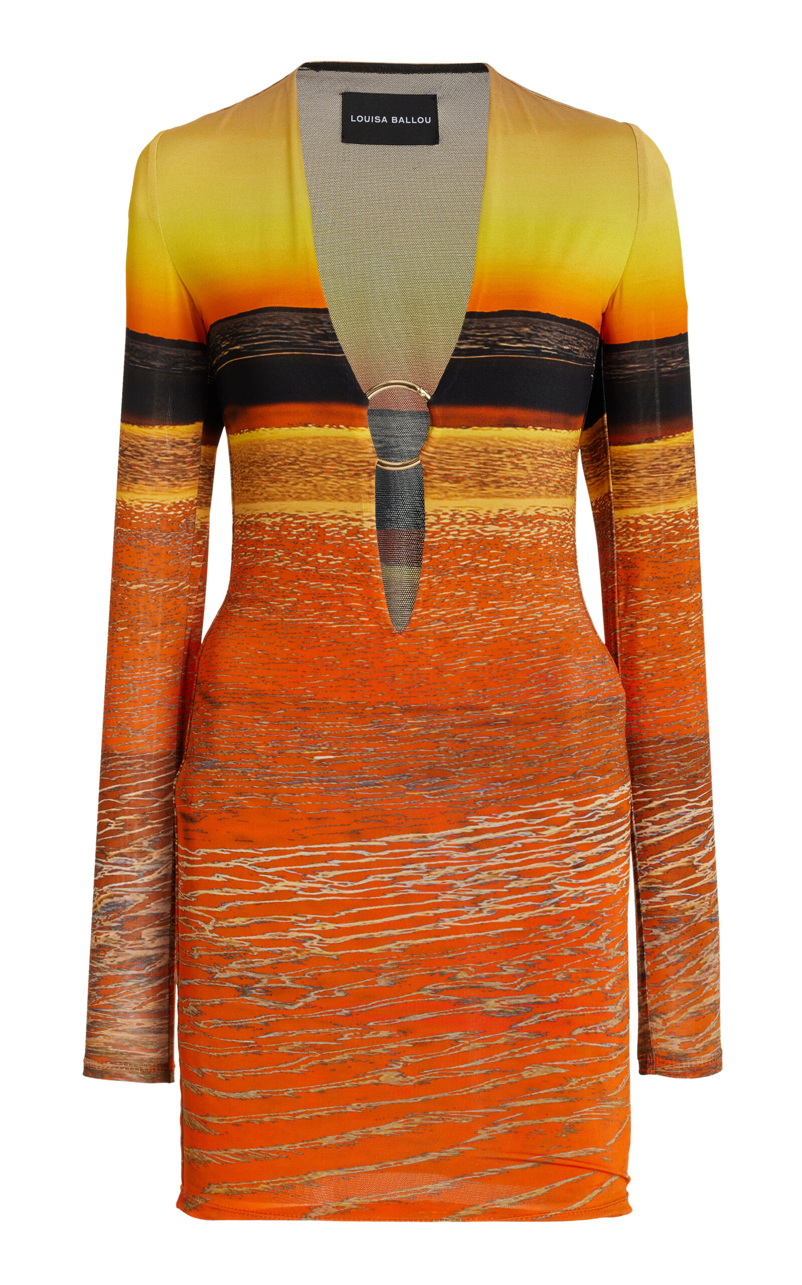 Louisa Ballou Exclusive Helios Ring-detailed Jersey Mini Dress In Print