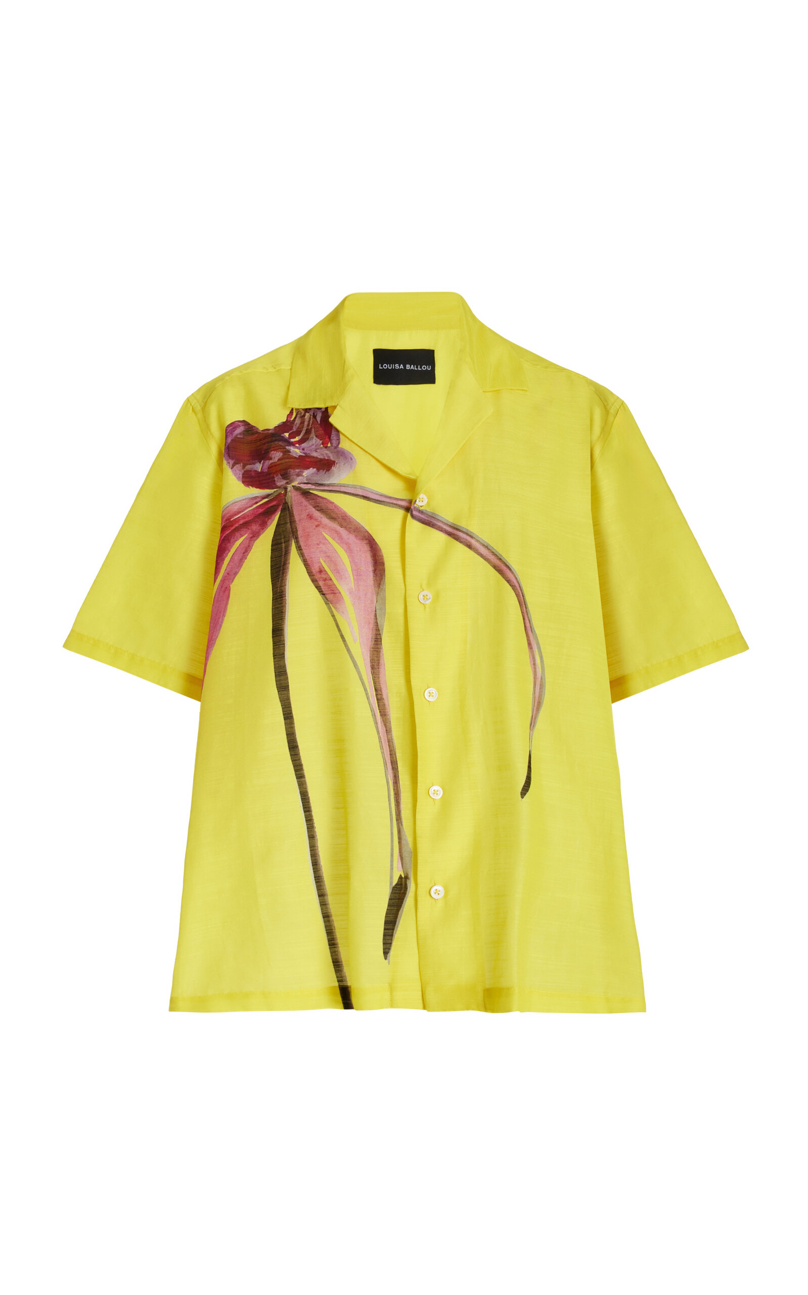 Louisa Ballou Exclusive Weekend Printed Cotton-silk Shirt In Yellow