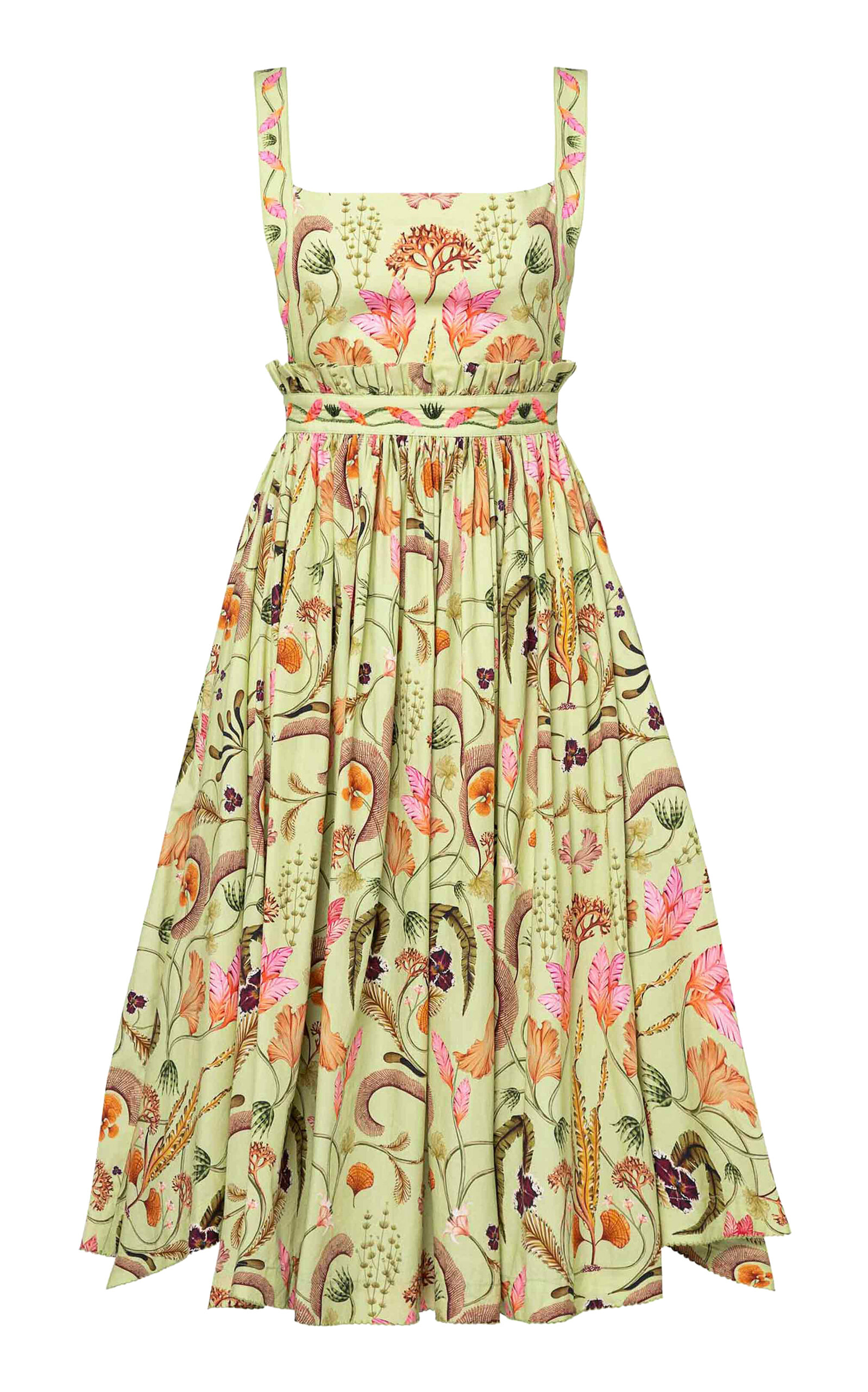 Agua By Agua Bendita Lunatus Habitat Embroidered Cotton Midi Dress In Multi