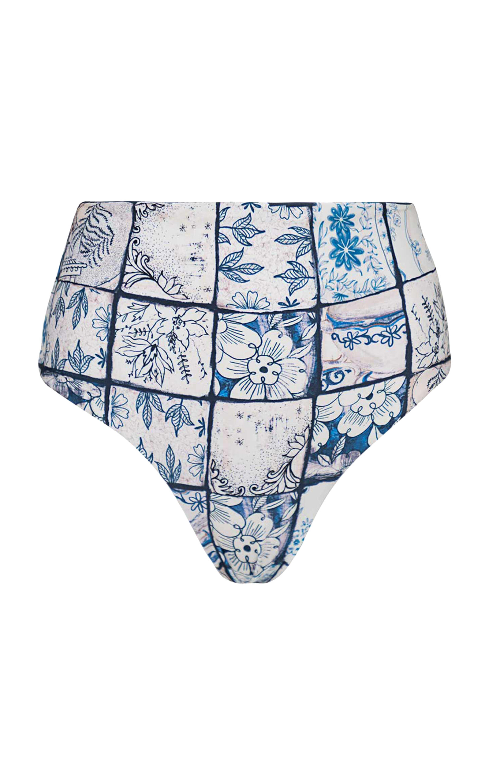 Agua By Agua Bendita Magenta Porcelana High-waisted Bikini Bottoms In Blue