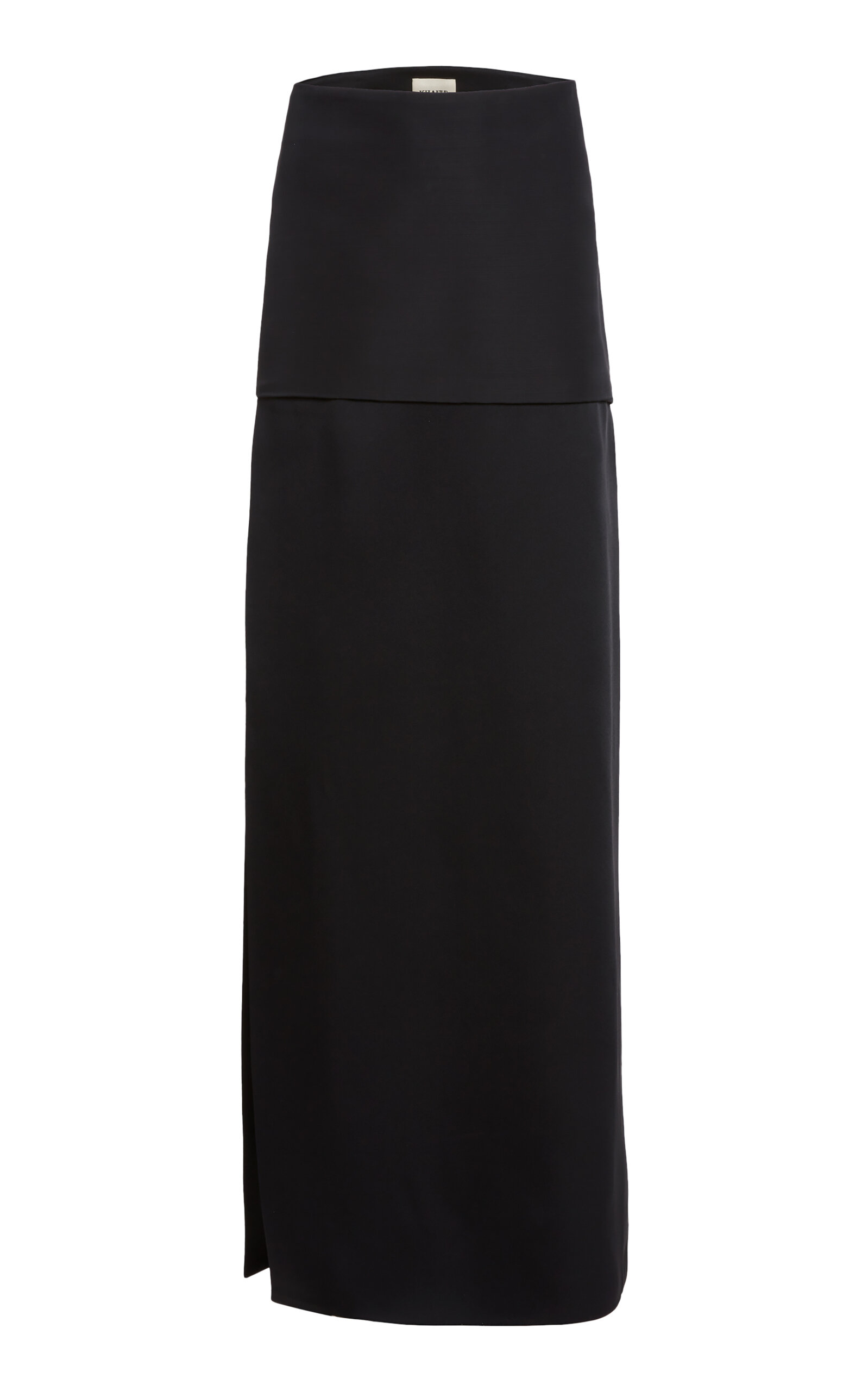 Khaite Saxon Slits Tailored Maxi Skirt In Black