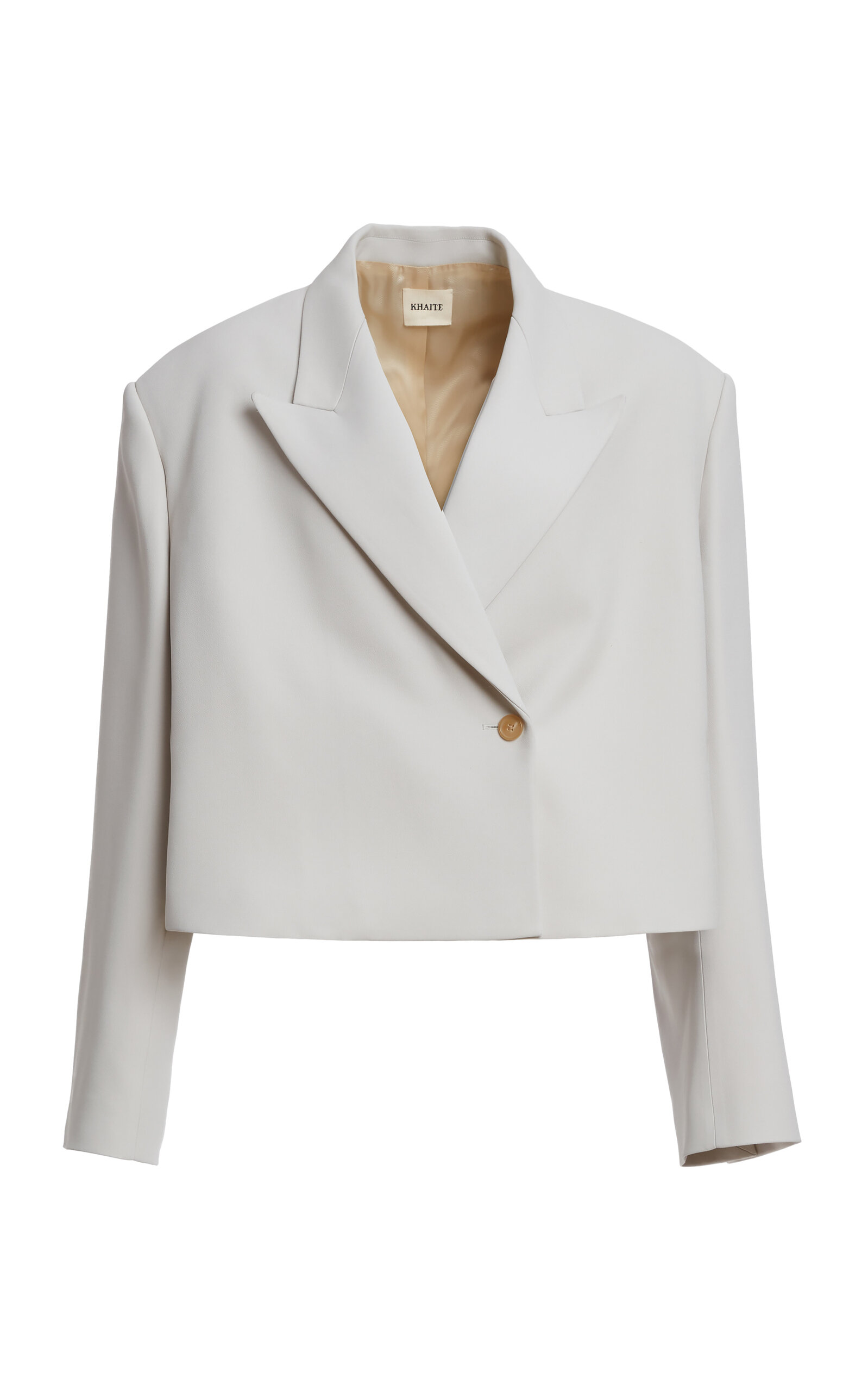 Khaite Raymond Crepe Satin Jacket In White