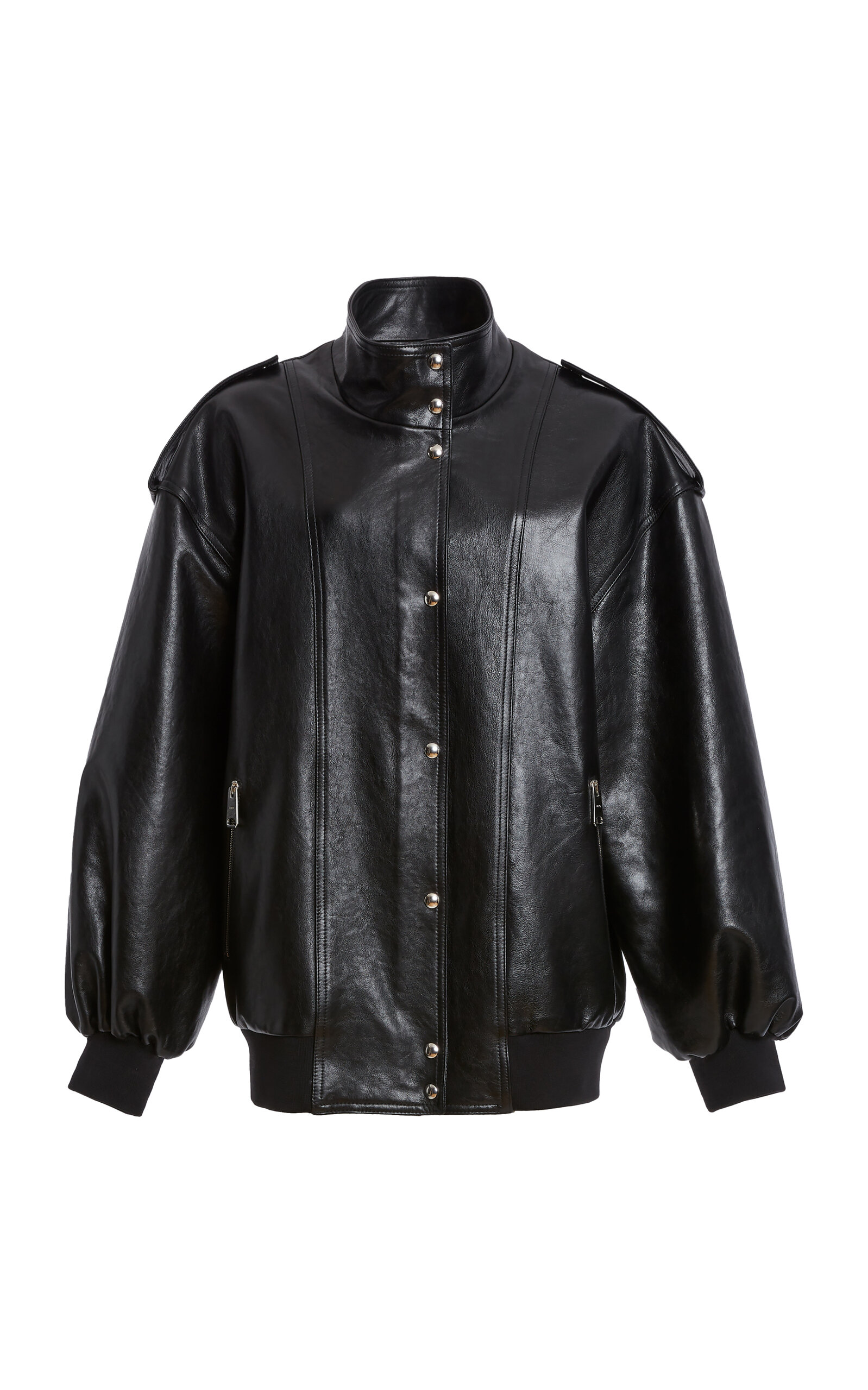 Shop Khaite Farris Leather Jacket In Black