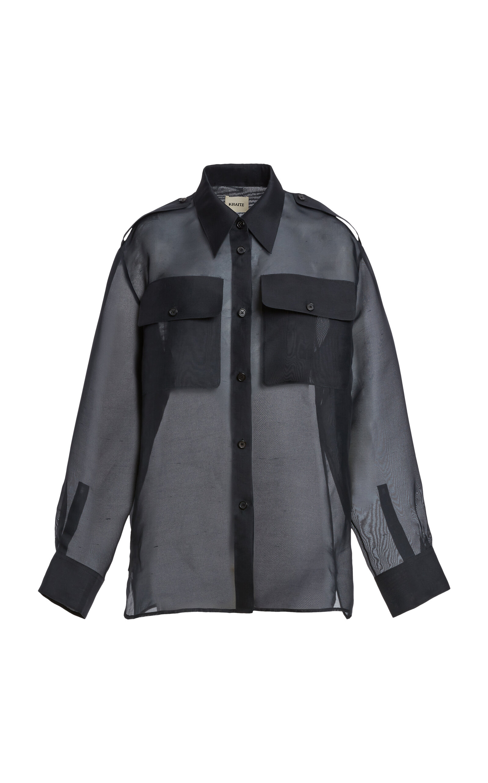 Shop Khaite Missa Silk Organza Shirt In Black
