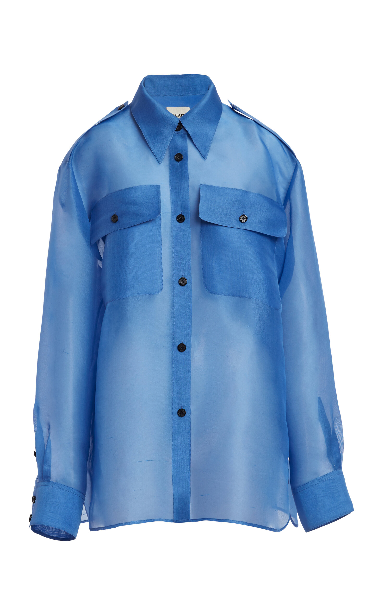 Khaite Women's Missa Silk Organza Shirt In Blue