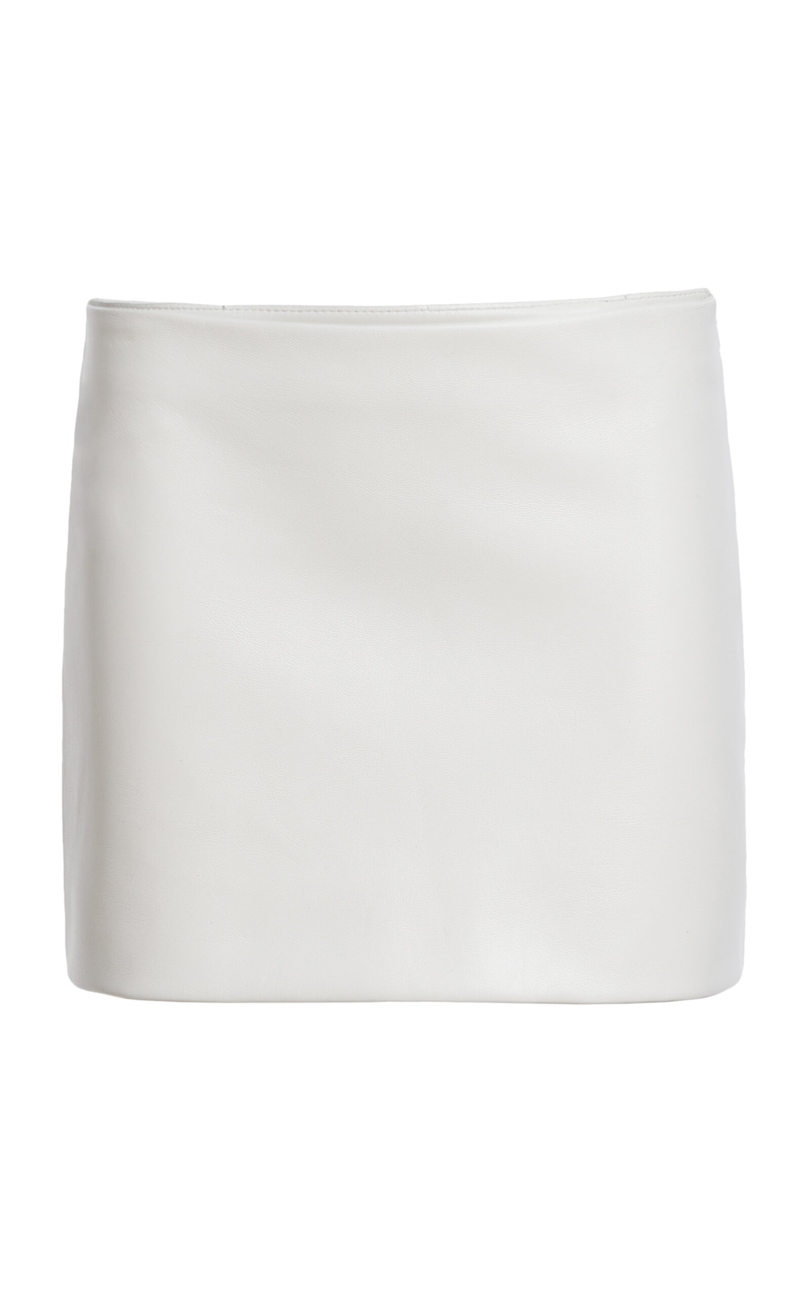 Khaite Jett Leather Mini Skirt In White