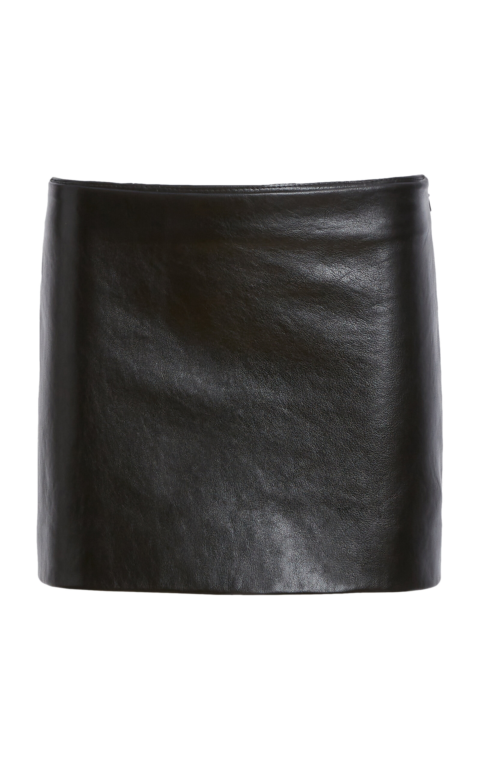 Shop Khaite Jett Leather Mini Skirt In Black